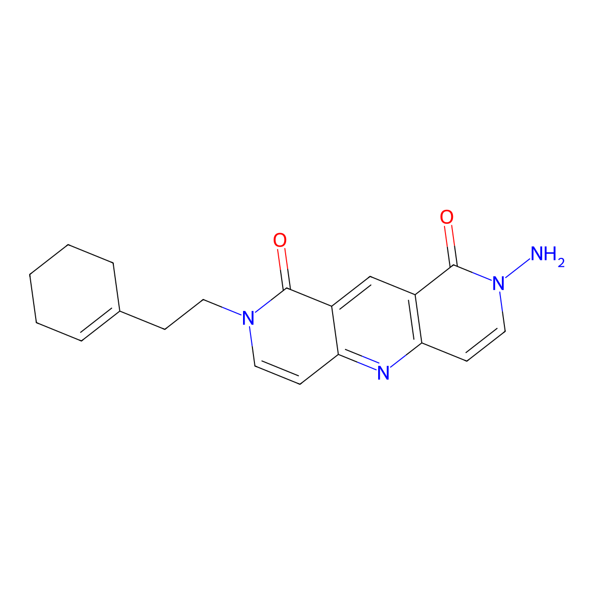 2-amino-8-[2-(1-cyclohexenyl)ethyl]pyrido[4,3-b][1,6]naphthyridine-1,9(2H,8H)-dione molecular structure, CAS 1209932-23-9