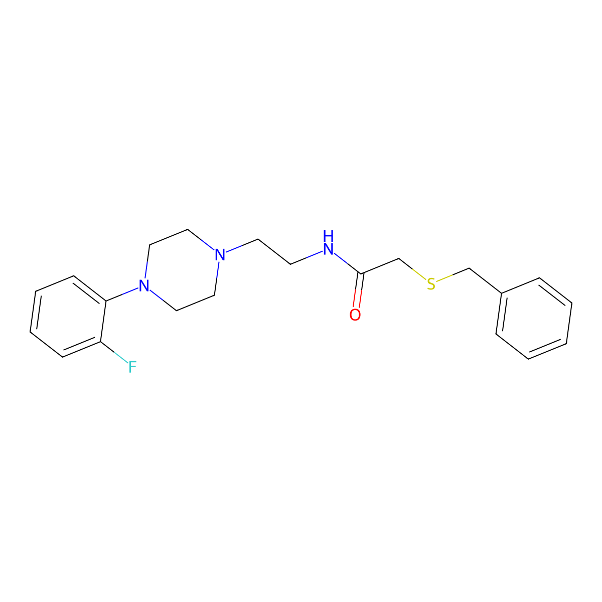2-(benzylthio)-N-(2-(4-(2-fluorophenyl)piperazin-1-yl)ethyl)acetamide molecular structure, CAS 1209935-00-1