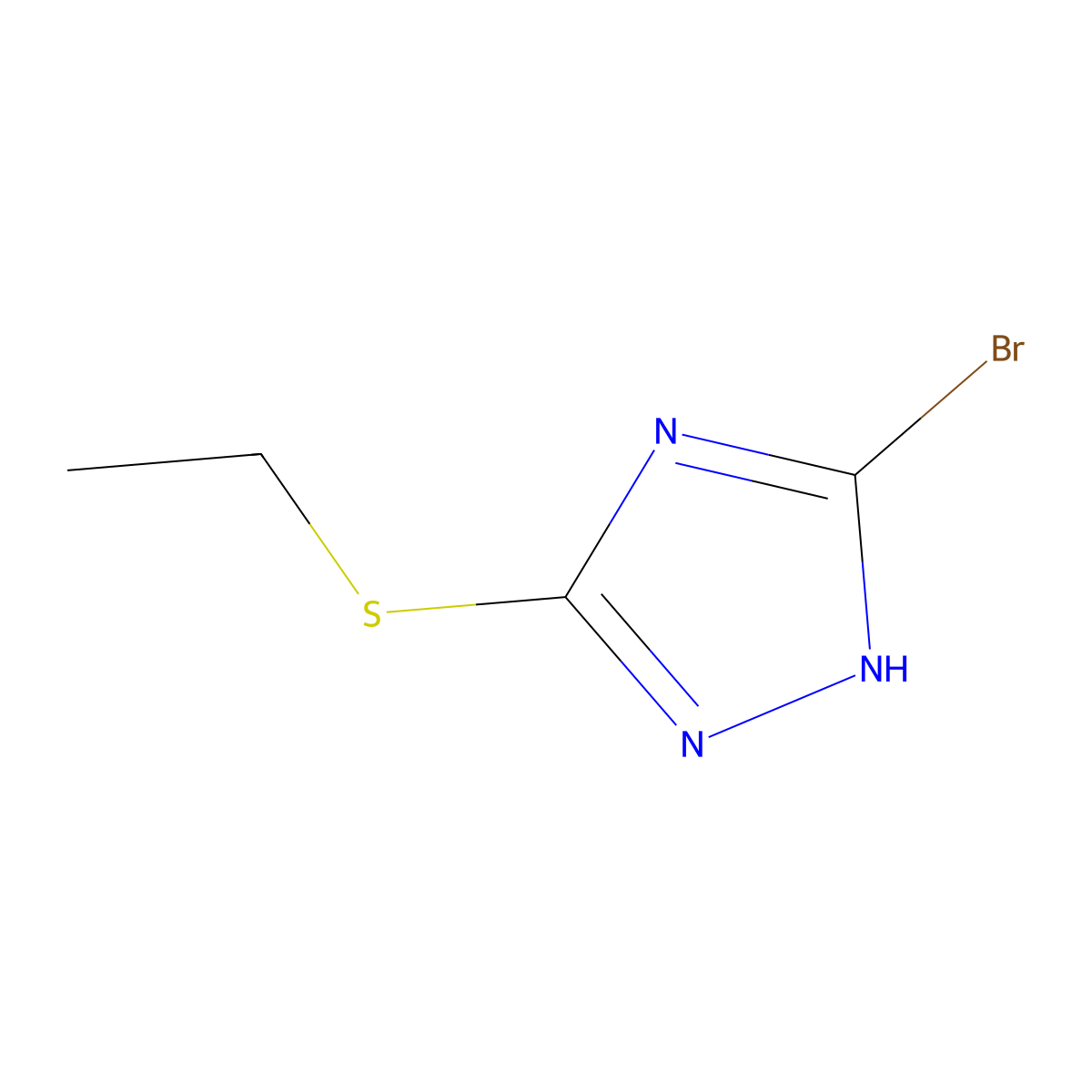 5-Bromo-3-(ethylthio)-1h-1,2,4-triazole molecular structure, CAS 1209935-35-2