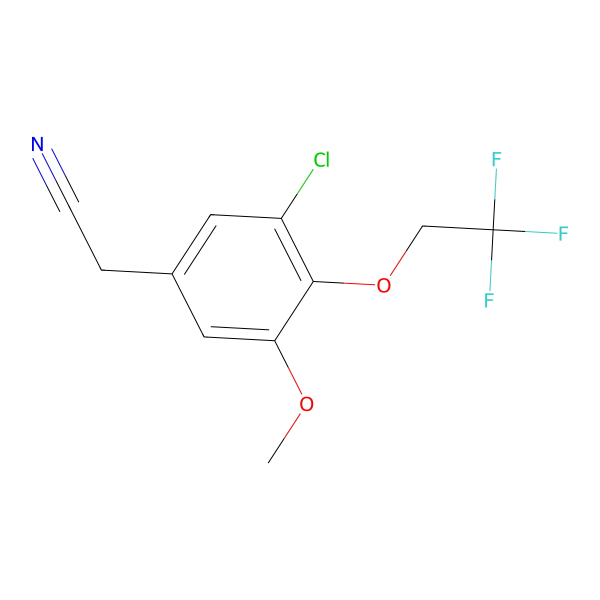 2-[3-Chloro-5-methoxy-4-(2,2,2-trifluoroethoxy)phenyl]acetonitrile molecular structure, CAS 1209937-54-1