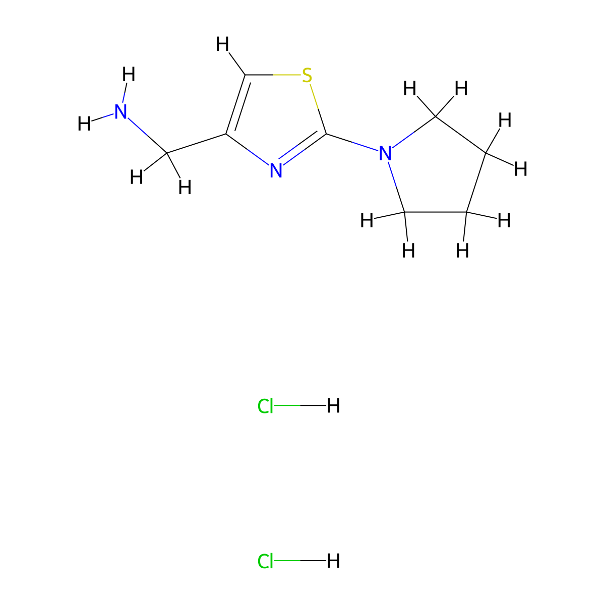 [(2-Pyrrolidin-1-YL-1,3-thiazol-4-YL)methyl]amine dihydrochloride molecular structure, CAS 1209952-47-5