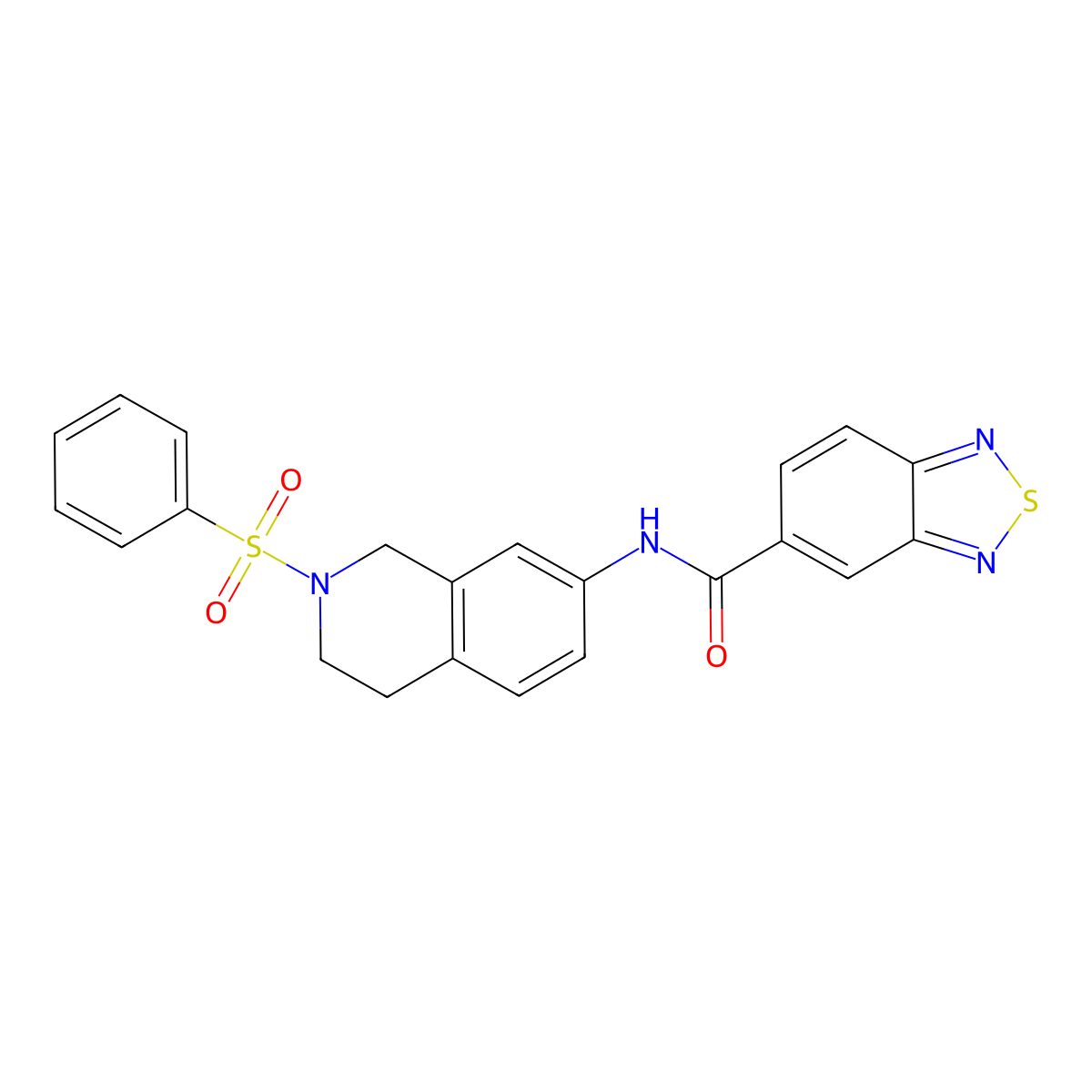 N-(2-(phenylsulfonyl)-1,2,3,4-tetrahydroisoquinolin-7-yl)benzo[c][1,2,5]thiadiazole-5-carboxamide molecular structure, CAS 1209956-02-4