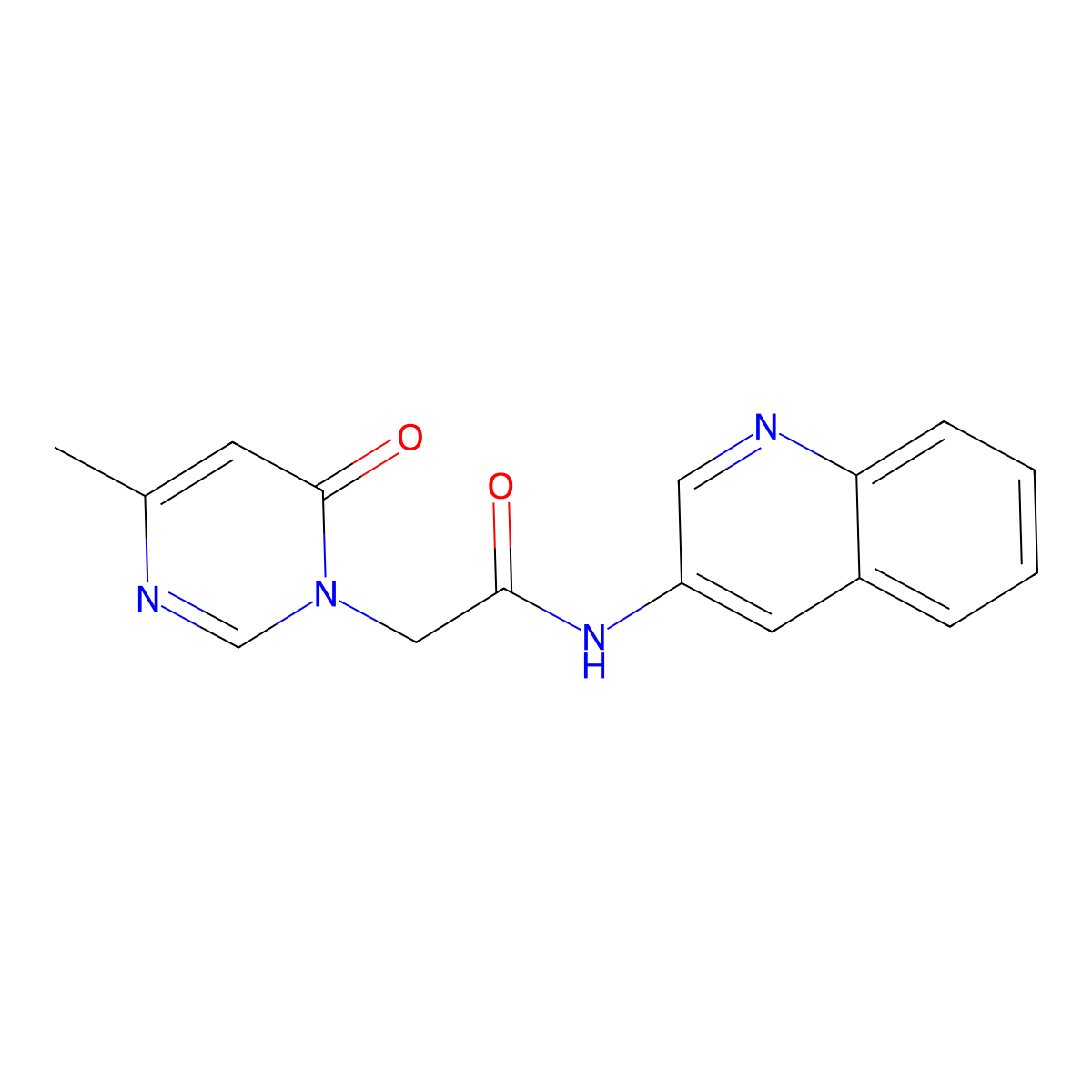 2-(4-methyl-6-oxopyrimidin-1(6H)-yl)-N-(quinolin-3-yl)acetamide molecular structure, CAS 1209956-31-9