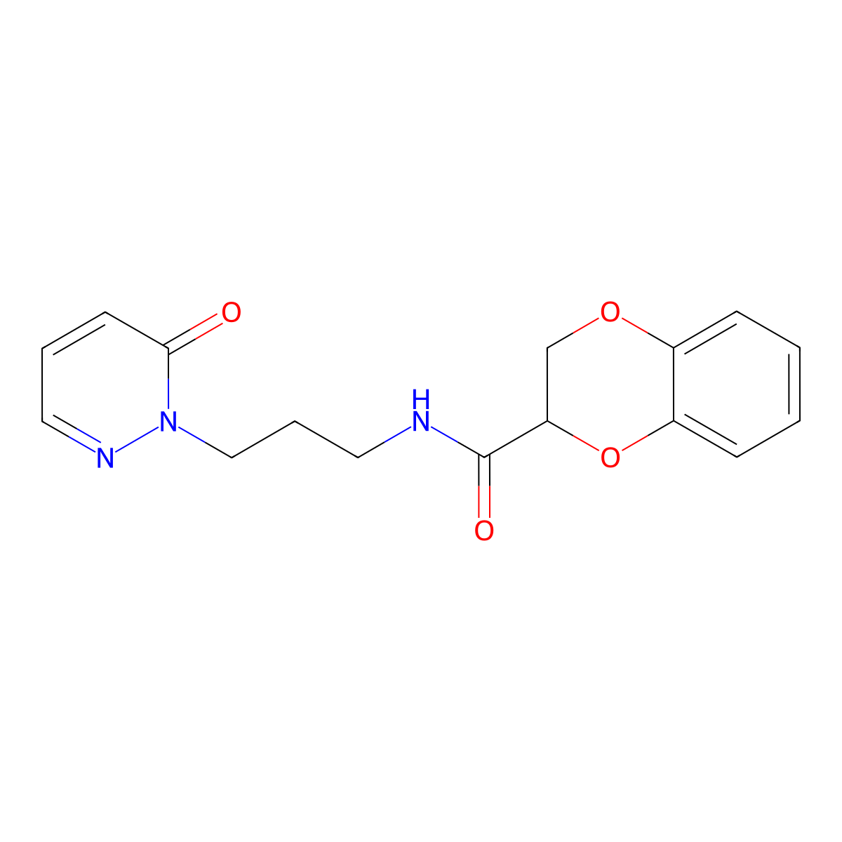 N-(3-(6-oxopyridazin-1(6H)-yl)propyl)-2,3-dihydrobenzo[b][1,4]dioxine-2-carboxamide molecular structure, CAS 1209958-22-4