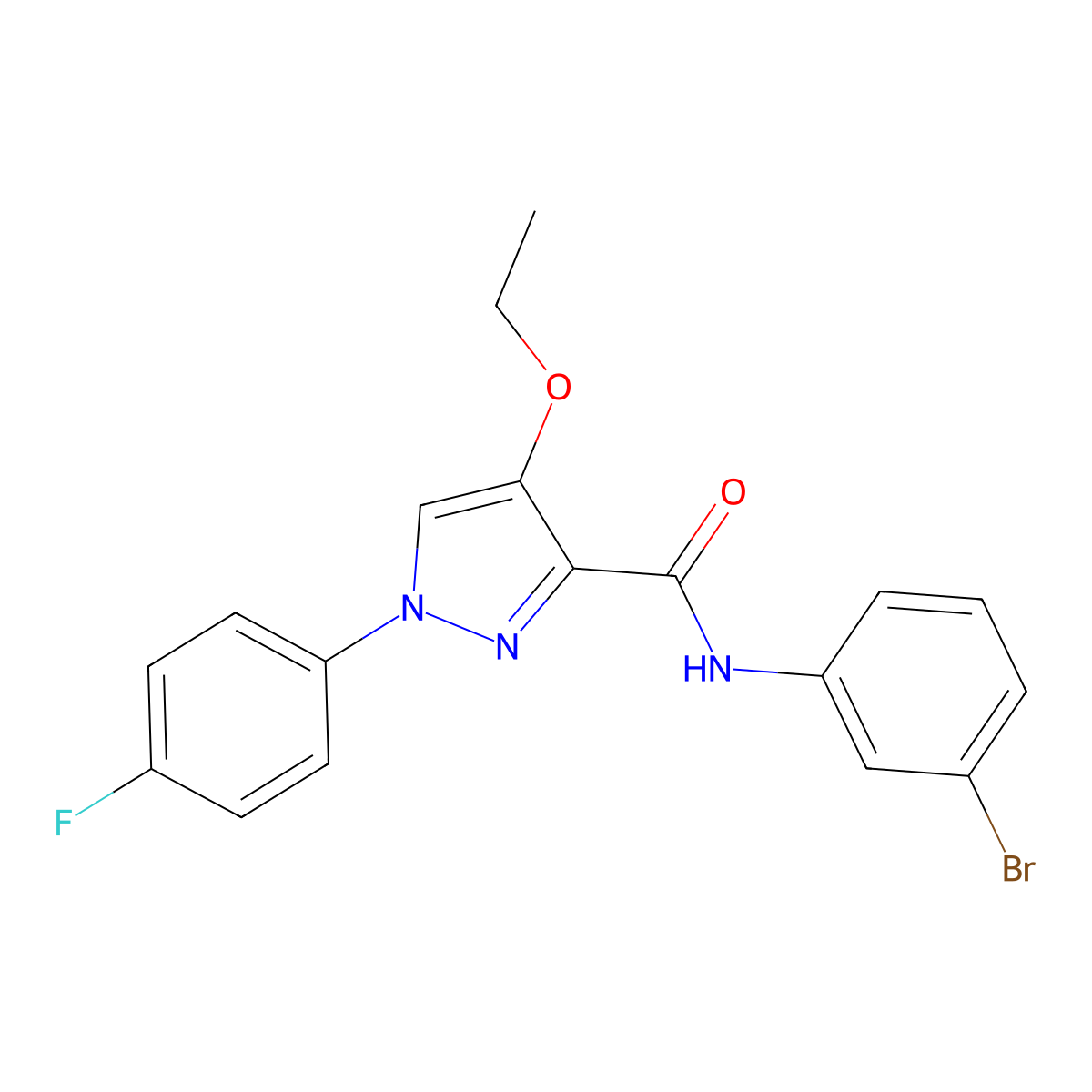N-(3-bromophenyl)-4-ethoxy-1-(4-fluorophenyl)-1H-pyrazole-3-carboxamide molecular structure, CAS 1209959-25-0