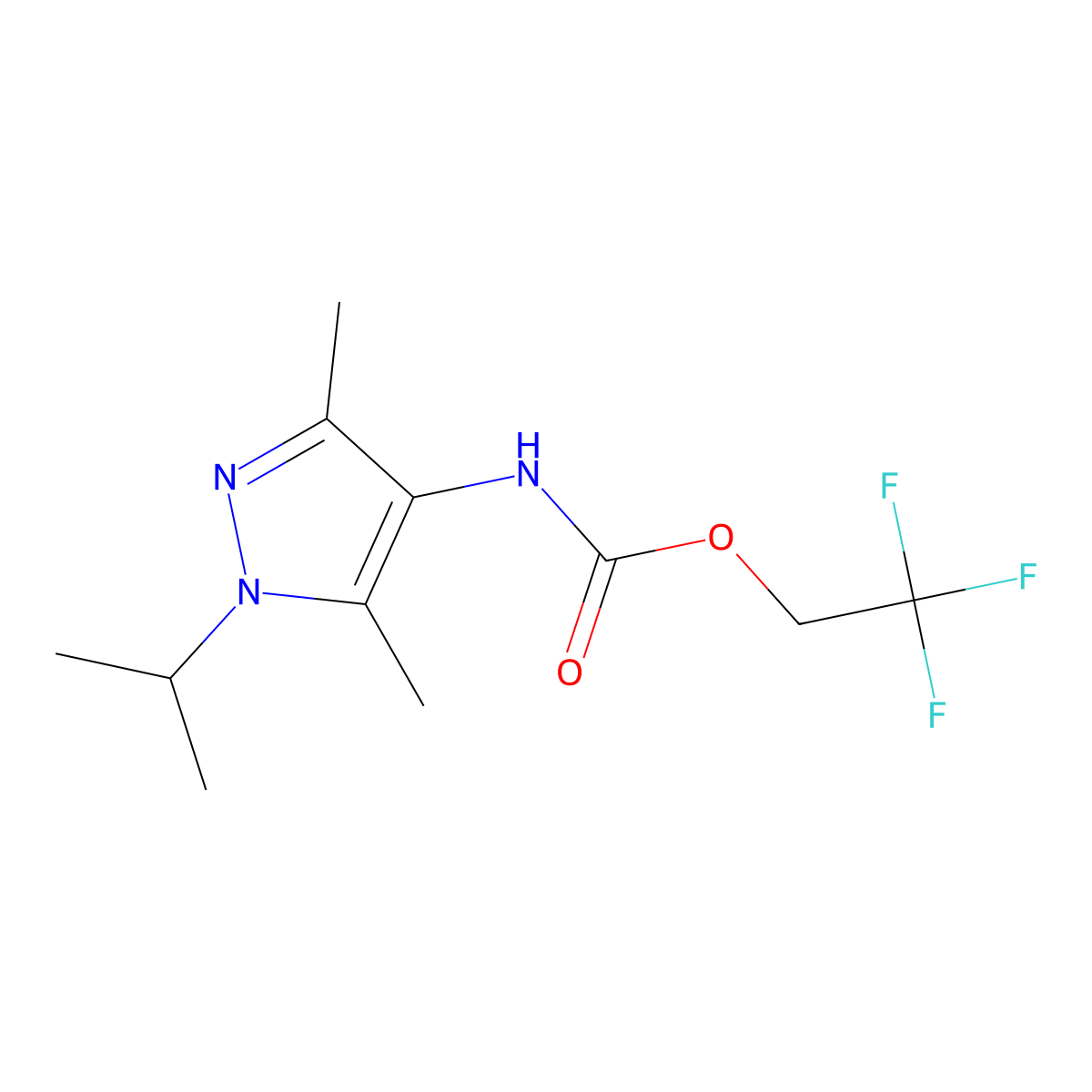 2,2,2-trifluoroethyl N-[3,5-dimethyl-1-(propan-2-yl)-1H-pyrazol-4-yl]carbamate molecular structure, CAS 1209962-44-6