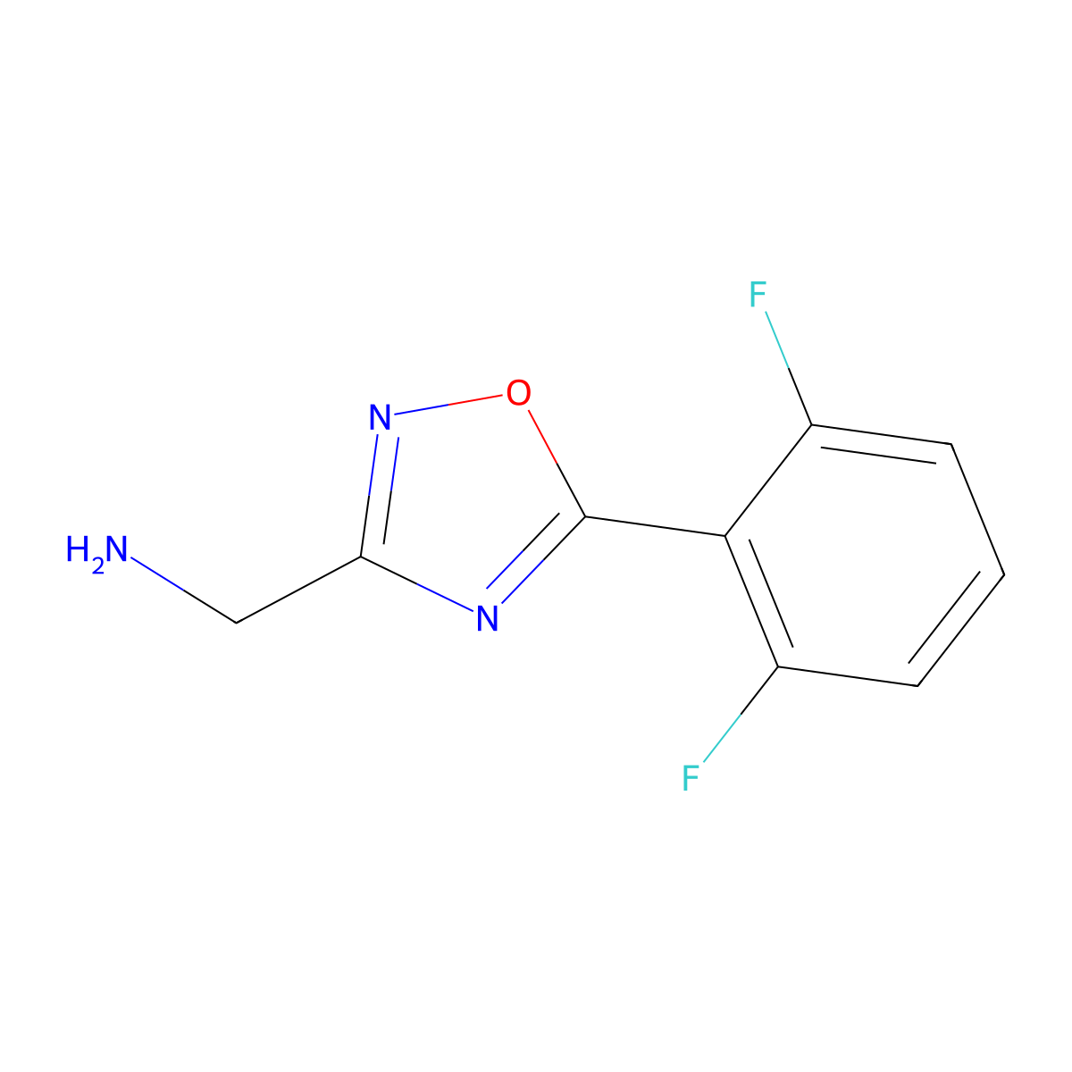 1-[5-(2,6-Difluorophenyl)-1,2,4-oxadiazol-3-yl]methanamine molecular structure, CAS 1209962-86-6