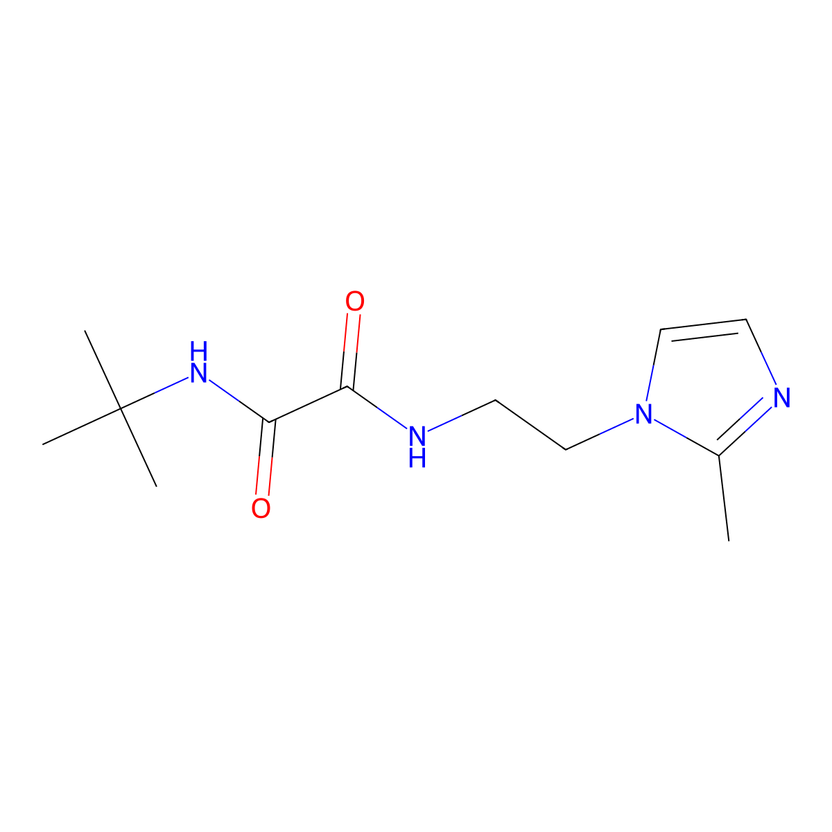 N1-(tert-butyl)-N2-(2-(2-methyl-1H-imidazol-1-yl)ethyl)oxalamide molecular structure, CAS 1209965-11-6