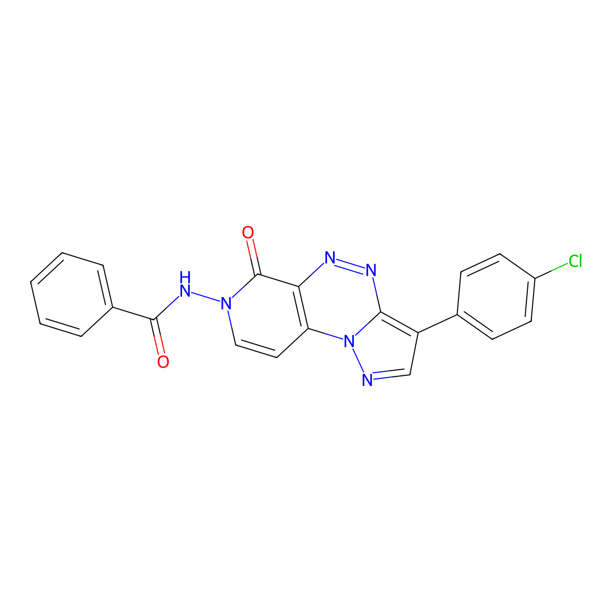 N-(3-(4-chlorophenyl)-6-oxopyrazolo[5,1-c]pyrido[4,3-e][1,2,4]triazin-7(6H)-yl)benzamide molecular structure, CAS 1209965-27-4