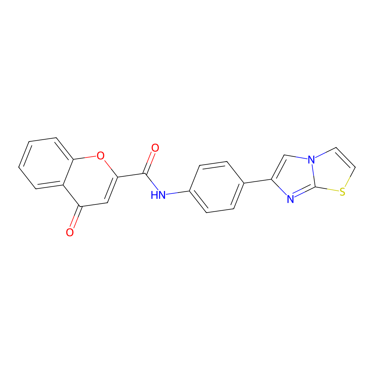 N-(4-(imidazo[2,1-b]thiazol-6-yl)phenyl)-4-oxo-4H-chromene-2-carboxamide molecular structure, CAS 1209965-50-3