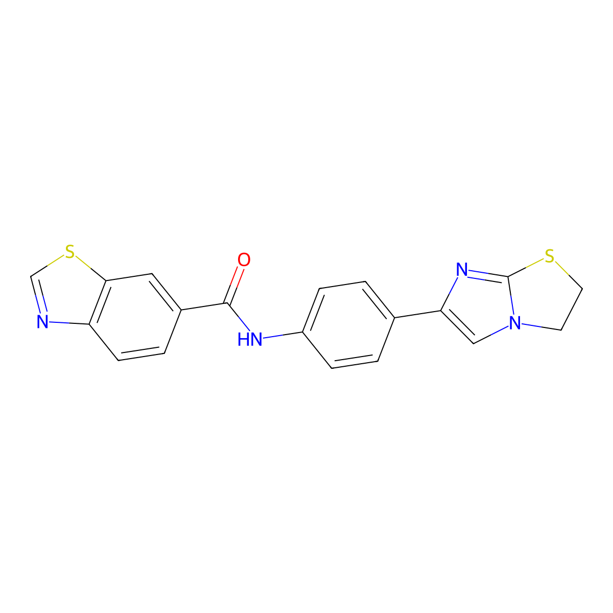 N-(4-(2,3-dihydroimidazo[2,1-b]thiazol-6-yl)phenyl)benzo[d]thiazole-6-carboxamide molecular structure, CAS 1209967-65-6