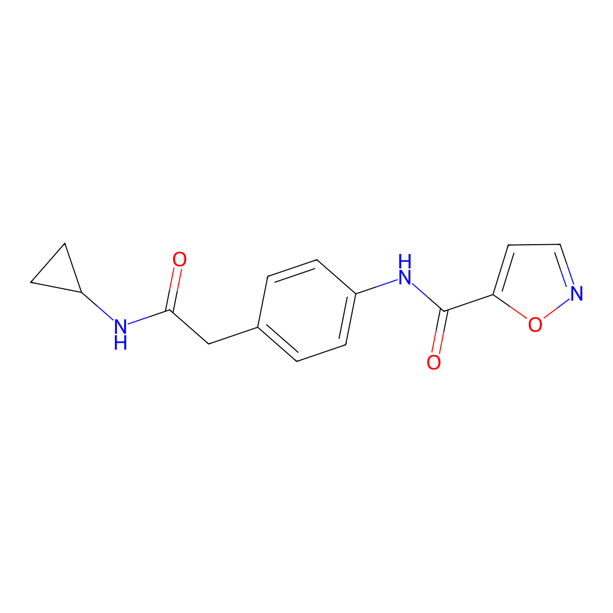 N-(4-(2-(cyclopropylamino)-2-oxoethyl)phenyl)isoxazole-5-carboxamide molecular structure, CAS 1209977-43-4