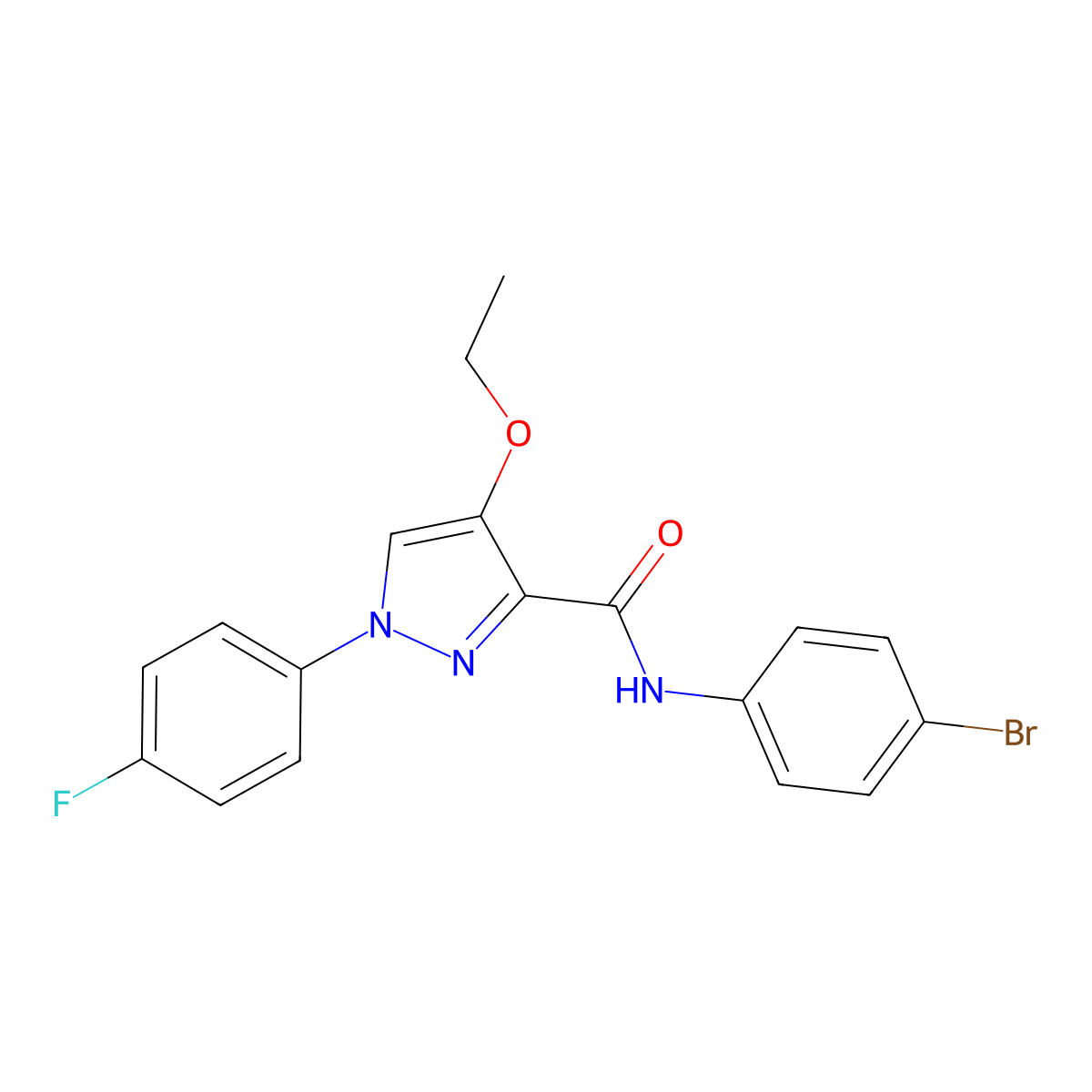 N-(4-bromophenyl)-4-ethoxy-1-(4-fluorophenyl)-1H-pyrazole-3-carboxamide molecular structure, CAS 1209990-34-0