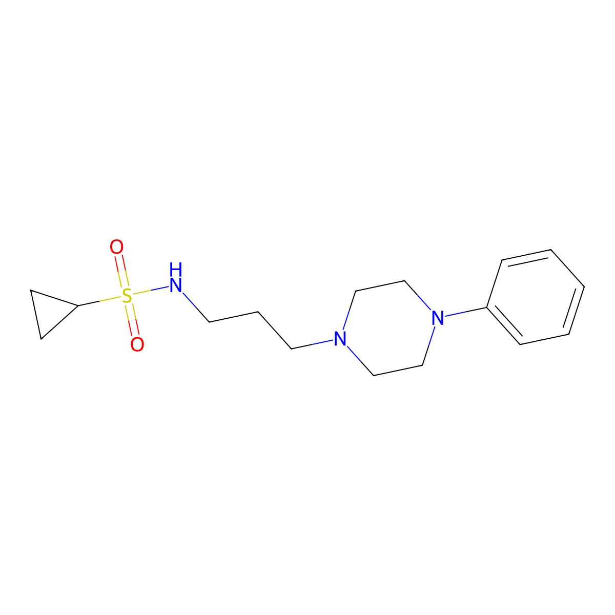 N-[3-(4-phenylpiperazin-1-yl)propyl]cyclopropanesulfonamide molecular structure, CAS 1209991-42-3