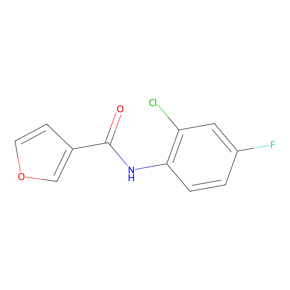 N-(2-chloro-4-fluorophenyl)furan-3-carboxamide molecular structure, CAS 1209991-61-6