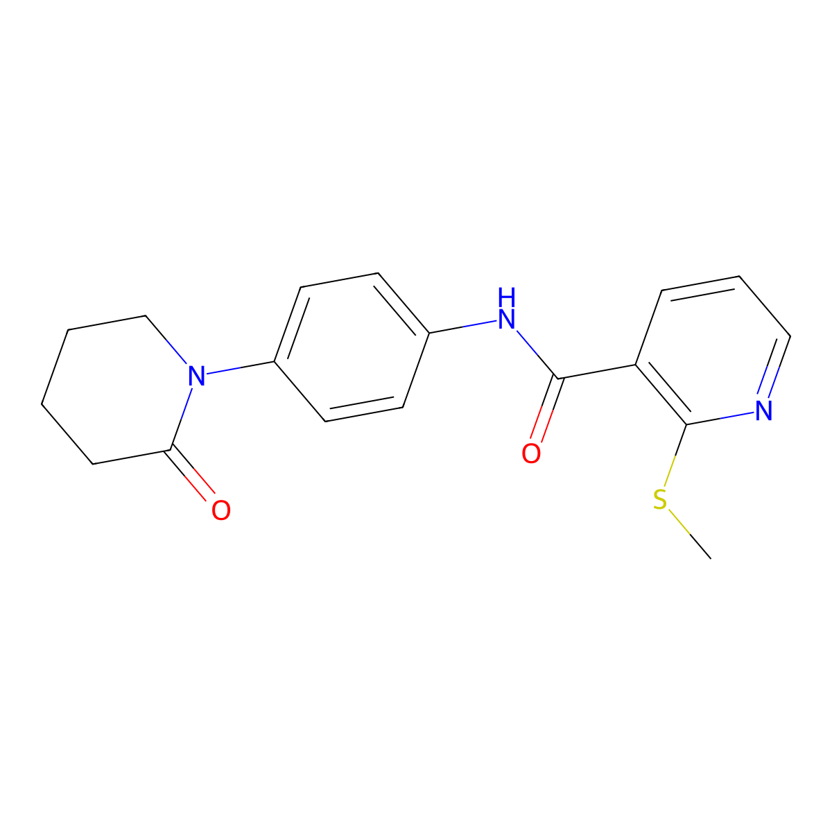 2-(methylthio)-N-(4-(2-oxopiperidin-1-yl)phenyl)nicotinamide molecular structure, CAS 1209992-92-6