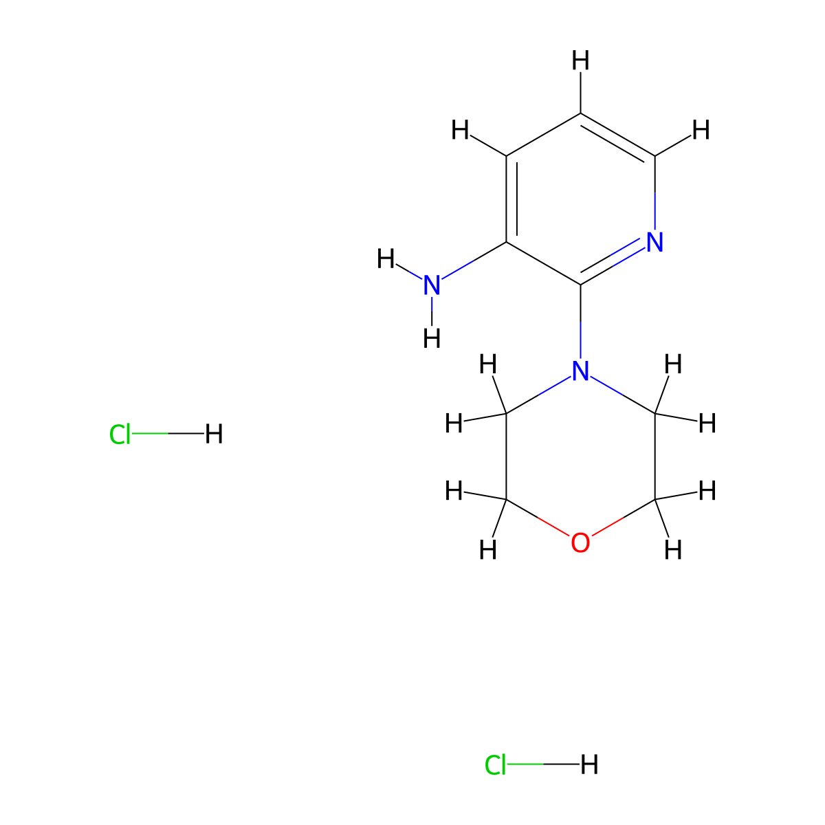 2-Morpholinopyridin-3-amine dihydrochloride molecular structure, CAS 1209994-09-1