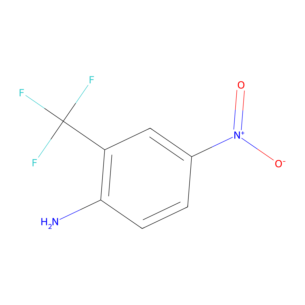 4-Nitro-alpha,alpha,alpha-trifluoro-o-toluidine molecular structure, CAS 121-01-7