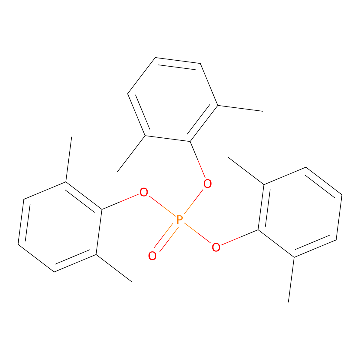Tris(2,6-xylenyl)phosphate molecular structure, CAS 121-06-2