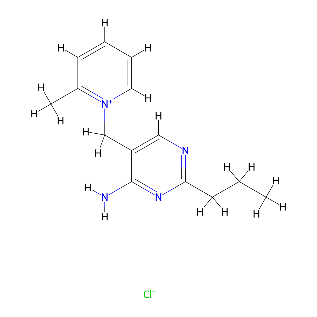 Amprolium molecular structure, CAS 121-25-5