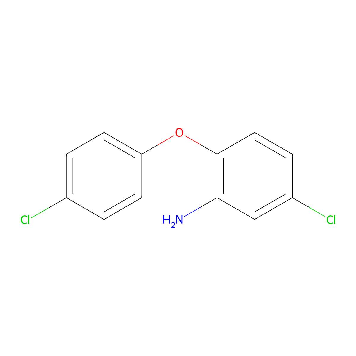 Benzenamine, 5-chloro-2-(4-chlorophenoxy)- molecular structure, CAS 121-27-7