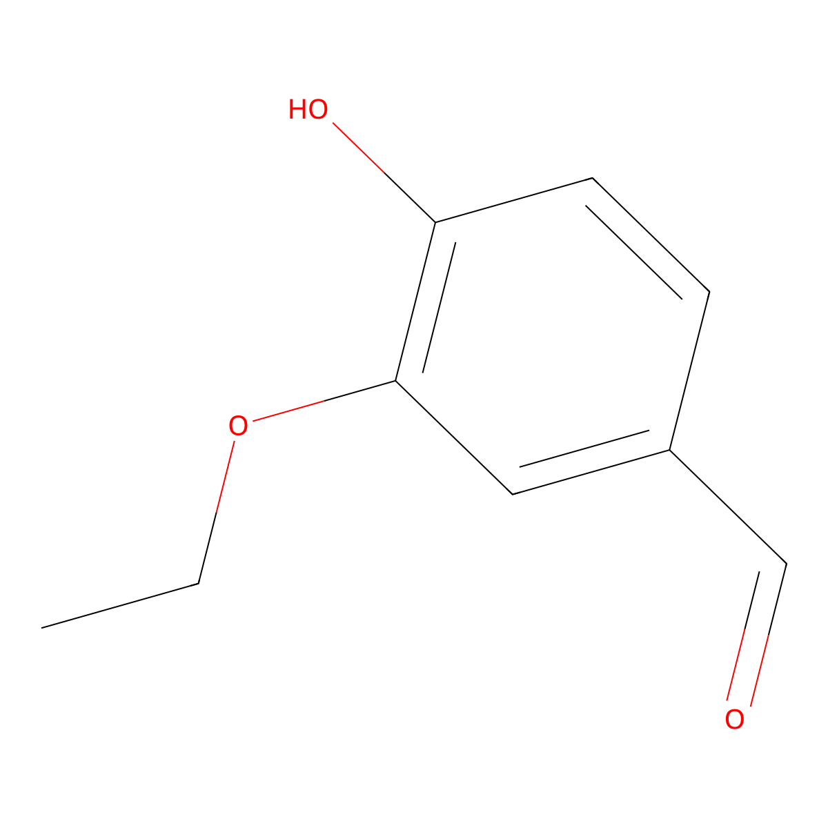 Ethylvanillin molecular structure, CAS 121-32-4