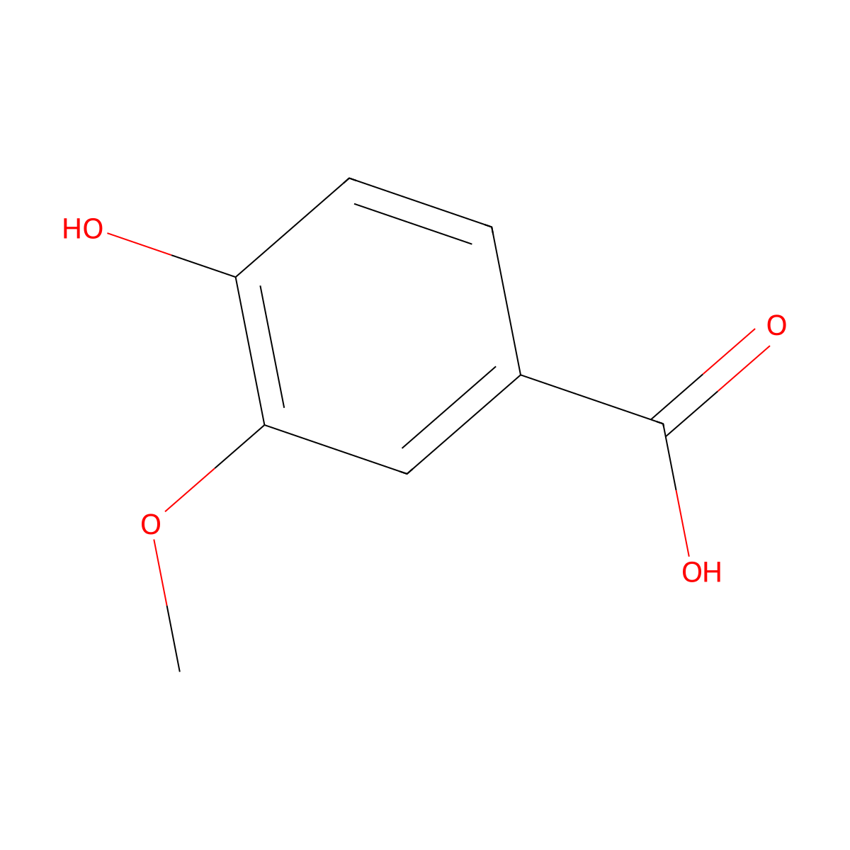 Vanillic Acid molecular structure, CAS 121-34-6