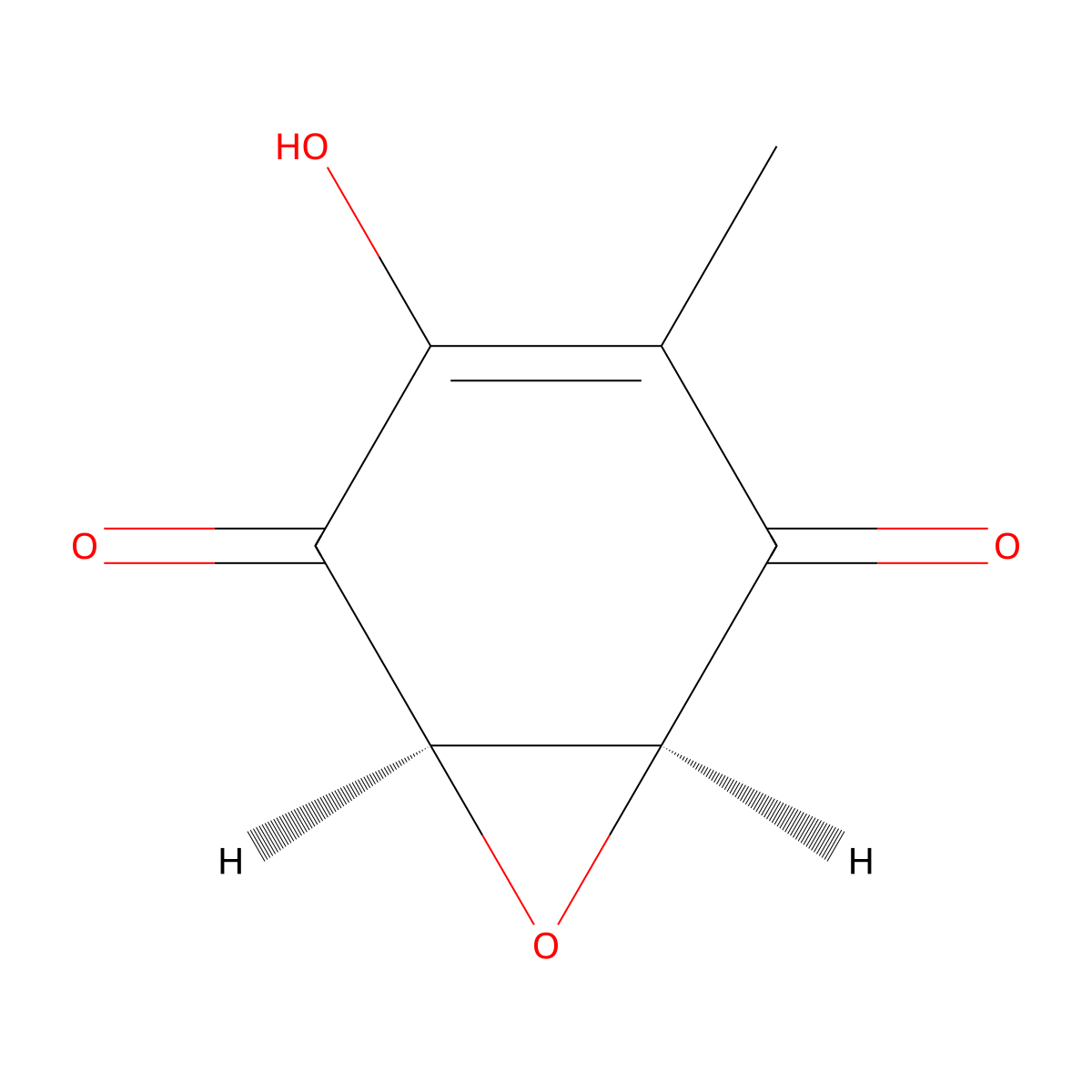 (1R,6S)-3-Hydroxy-4-methyl-7-oxabicyclo(4.1.0)hept-3-ene-2,5-dione molecular structure, CAS 121-40-4