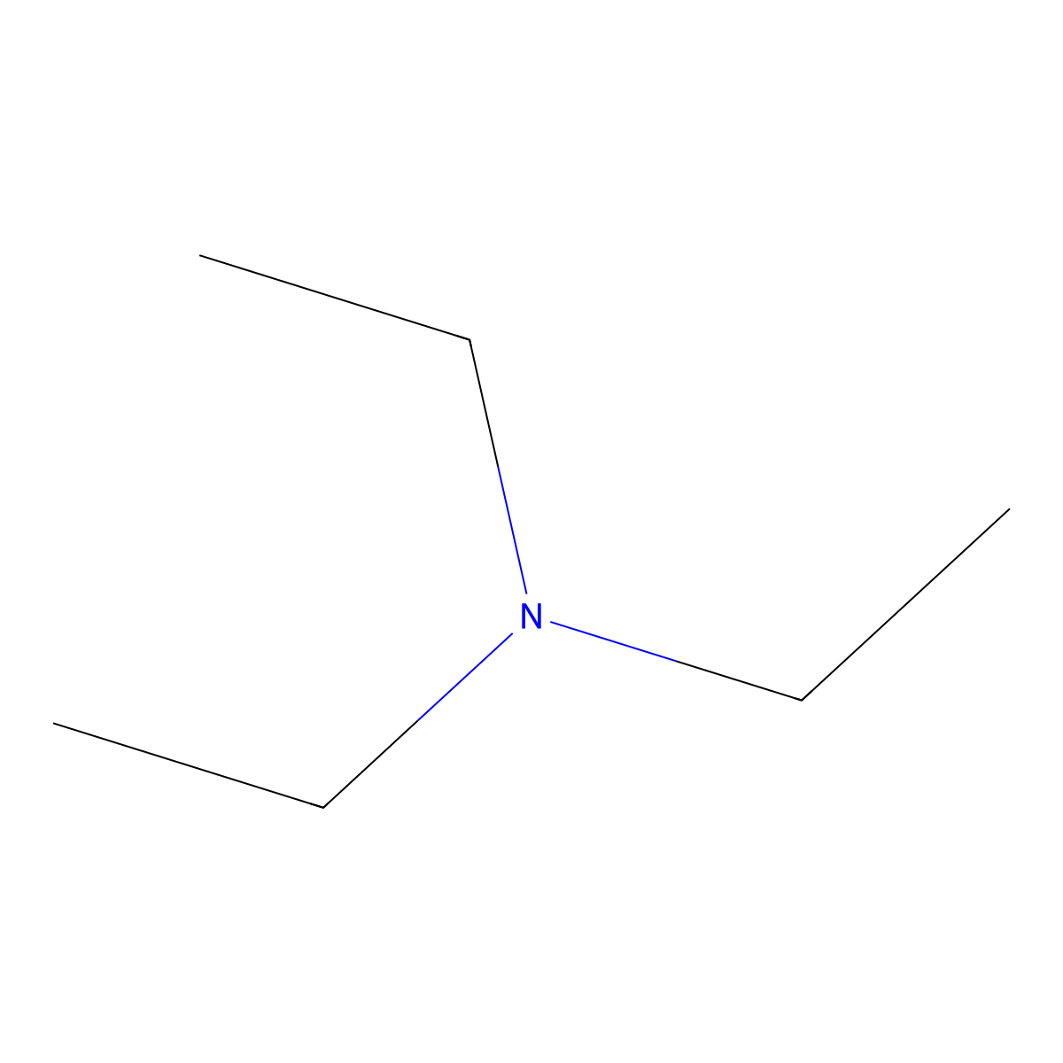 Triethylamine molecular structure, CAS 121-44-8