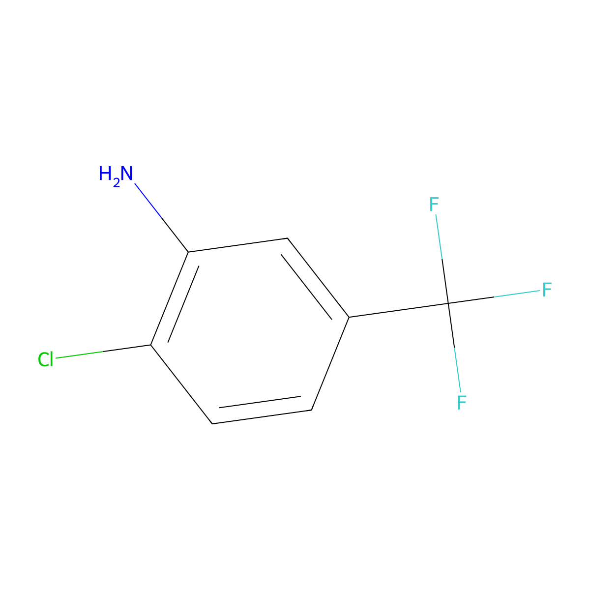 Benzenamine, 2-chloro-5-(trifluoromethyl)- molecular structure, CAS 121-50-6