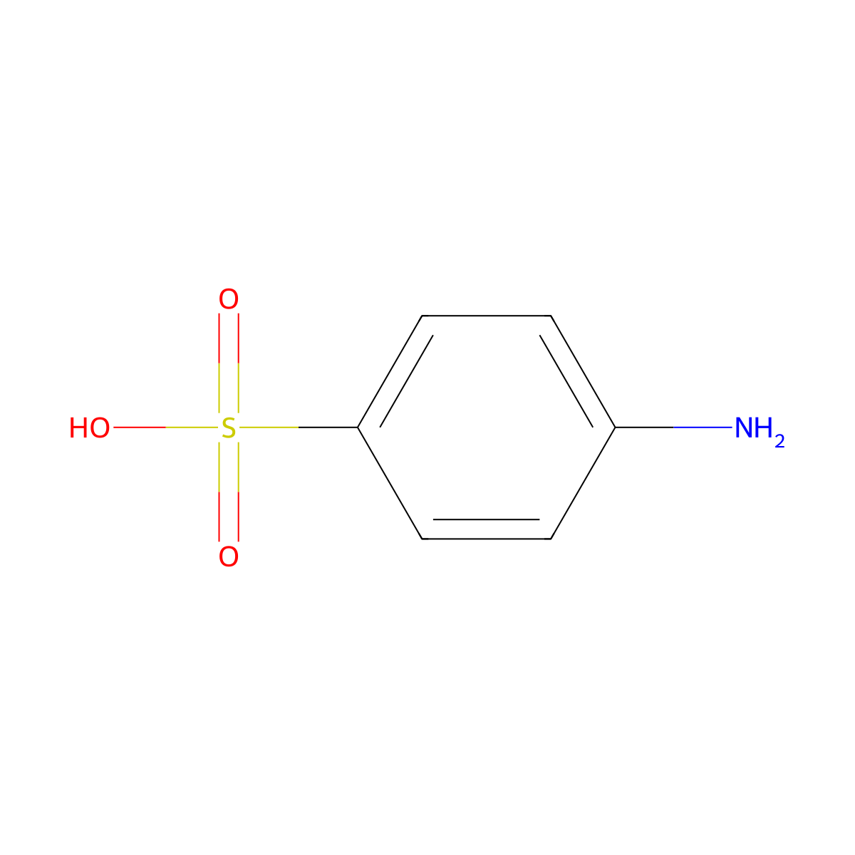 Sulfanilic acid molecular structure, CAS 121-57-3