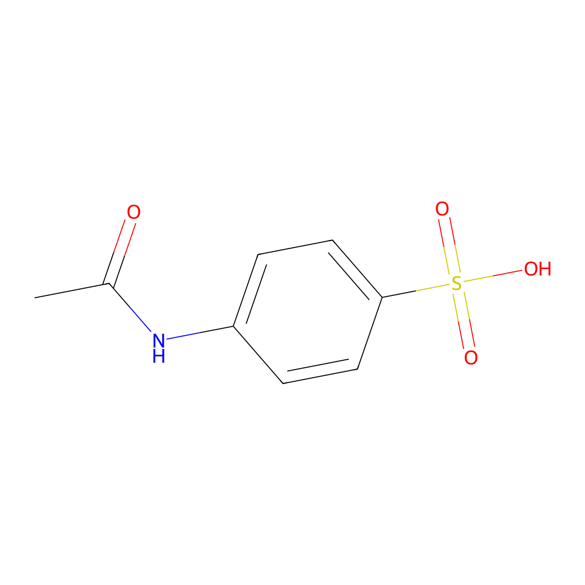 N-Acetylsulfanilic acid molecular structure, CAS 121-62-0