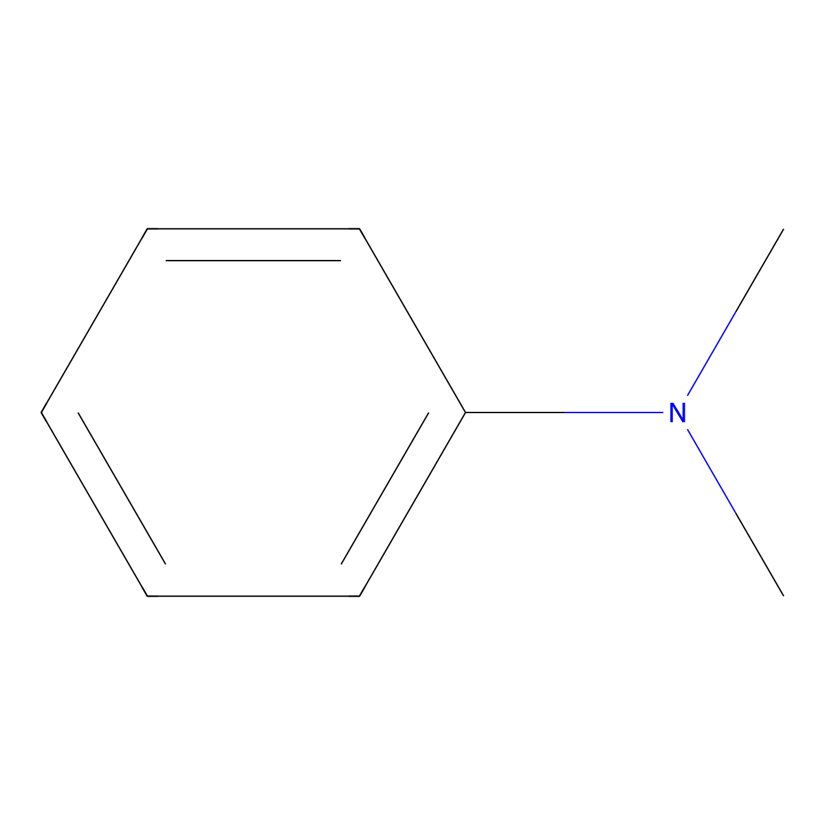 N,N-Dimethylaniline molecular structure, CAS 121-69-7