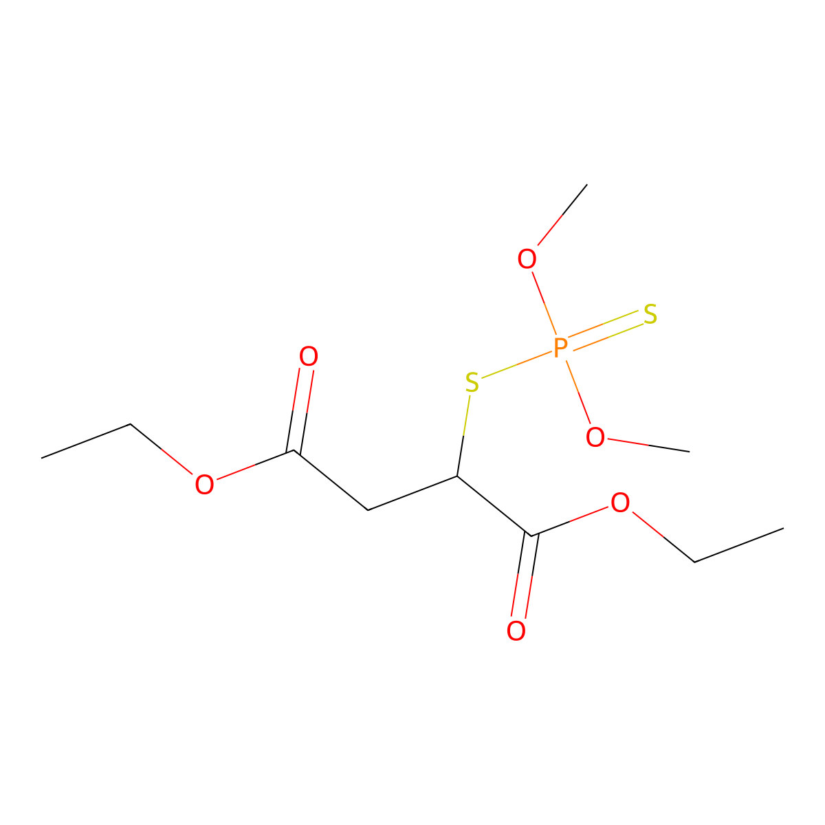 Malathion molecular structure, CAS 121-75-5