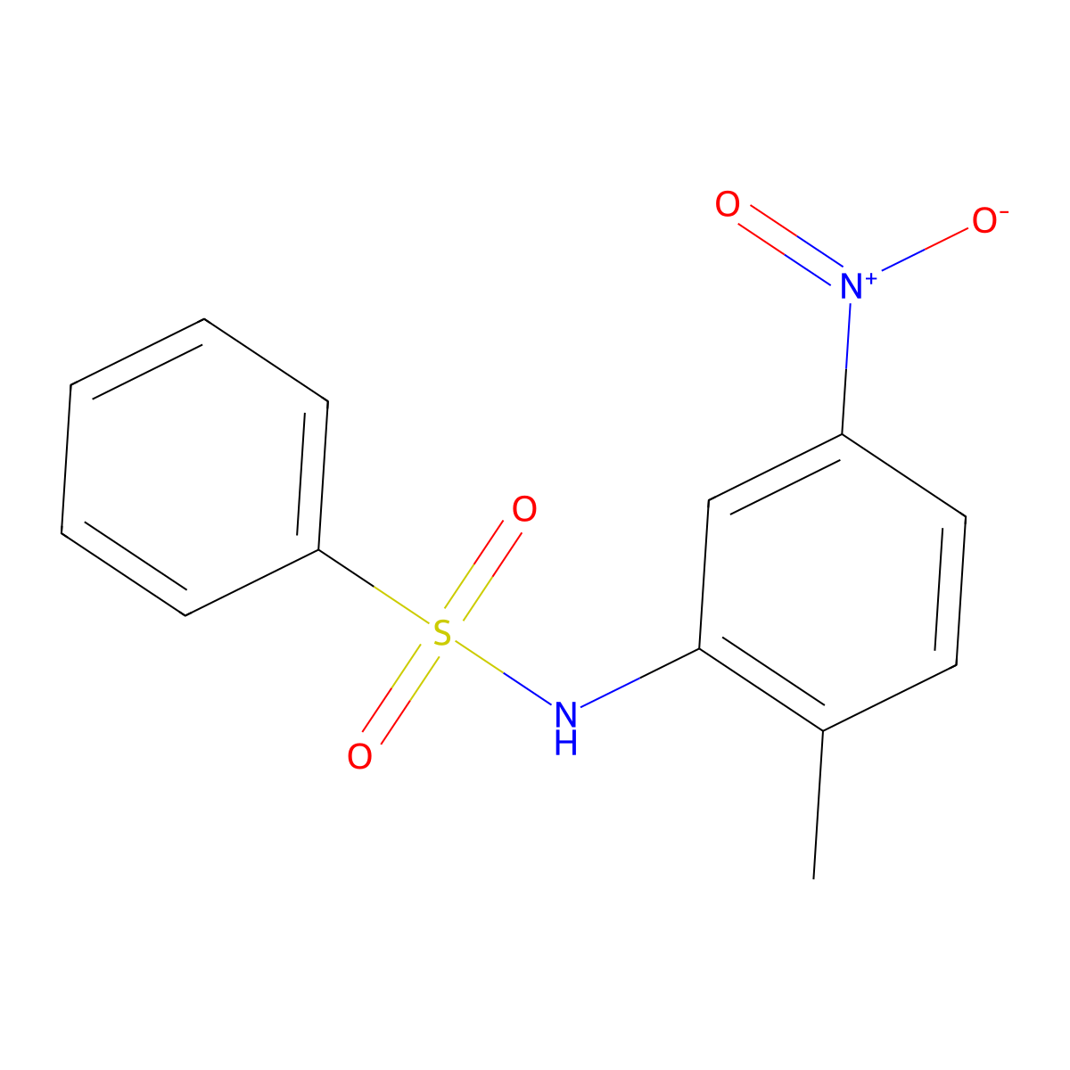 N-(2-methyl-5-nitrophenyl)benzenesulfonamide molecular structure, CAS 121-77-7