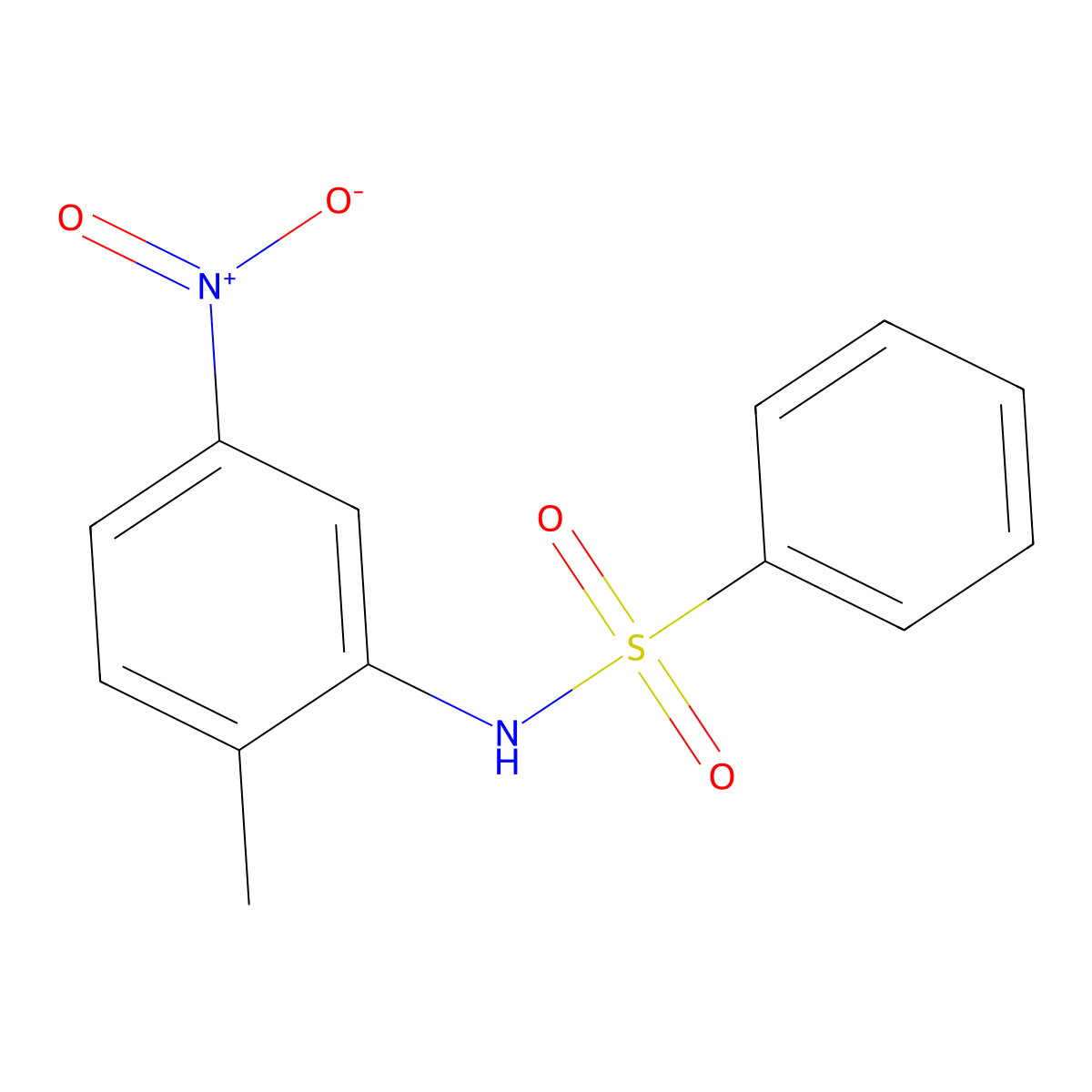 N-(2-methyl-5-nitrophenyl)benzenesulfonamide molecular structure, CAS 121-77-7