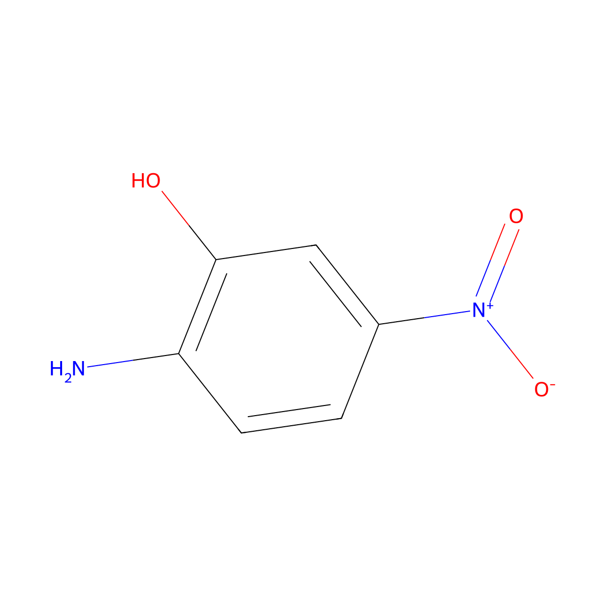 2-Amino-5-Nitrophenol molecular structure, CAS 121-88-0