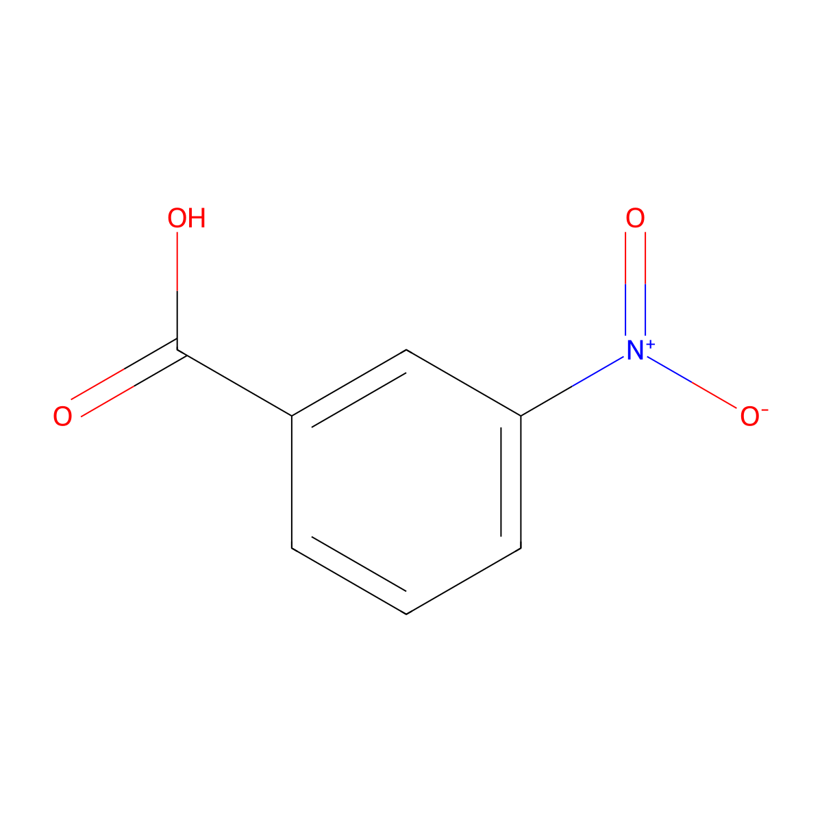 3-Nitrobenzoic acid molecular structure, CAS 121-92-6