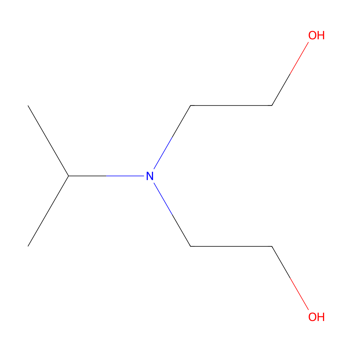 Isopropyldiethanolamine molecular structure, CAS 121-93-7