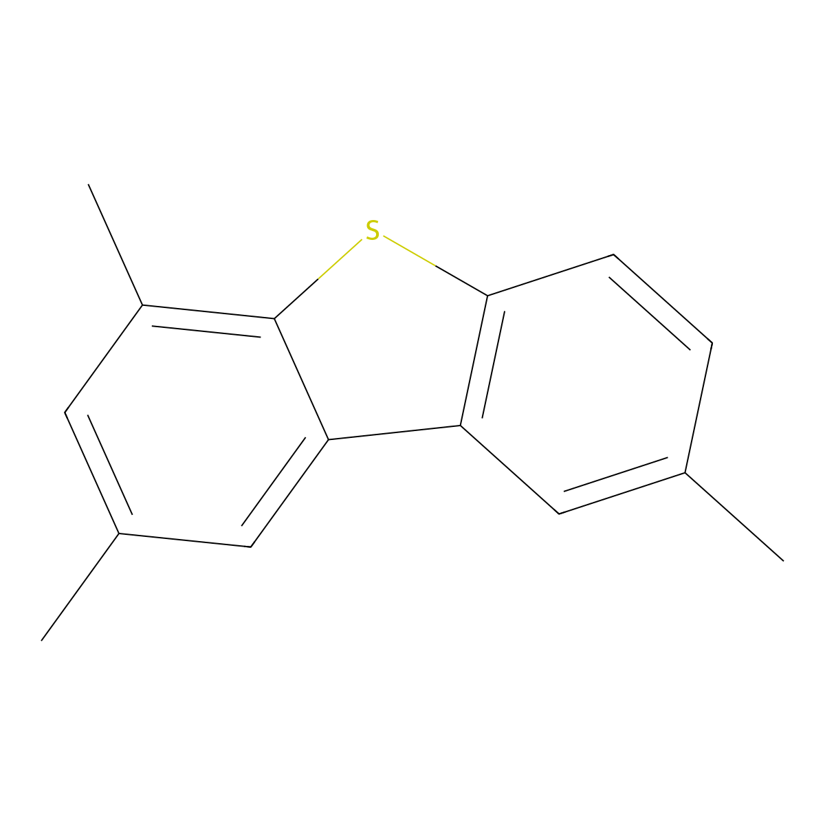 2,4,8-Trimethyldibenzothiophene molecular structure, CAS 1210-52-2