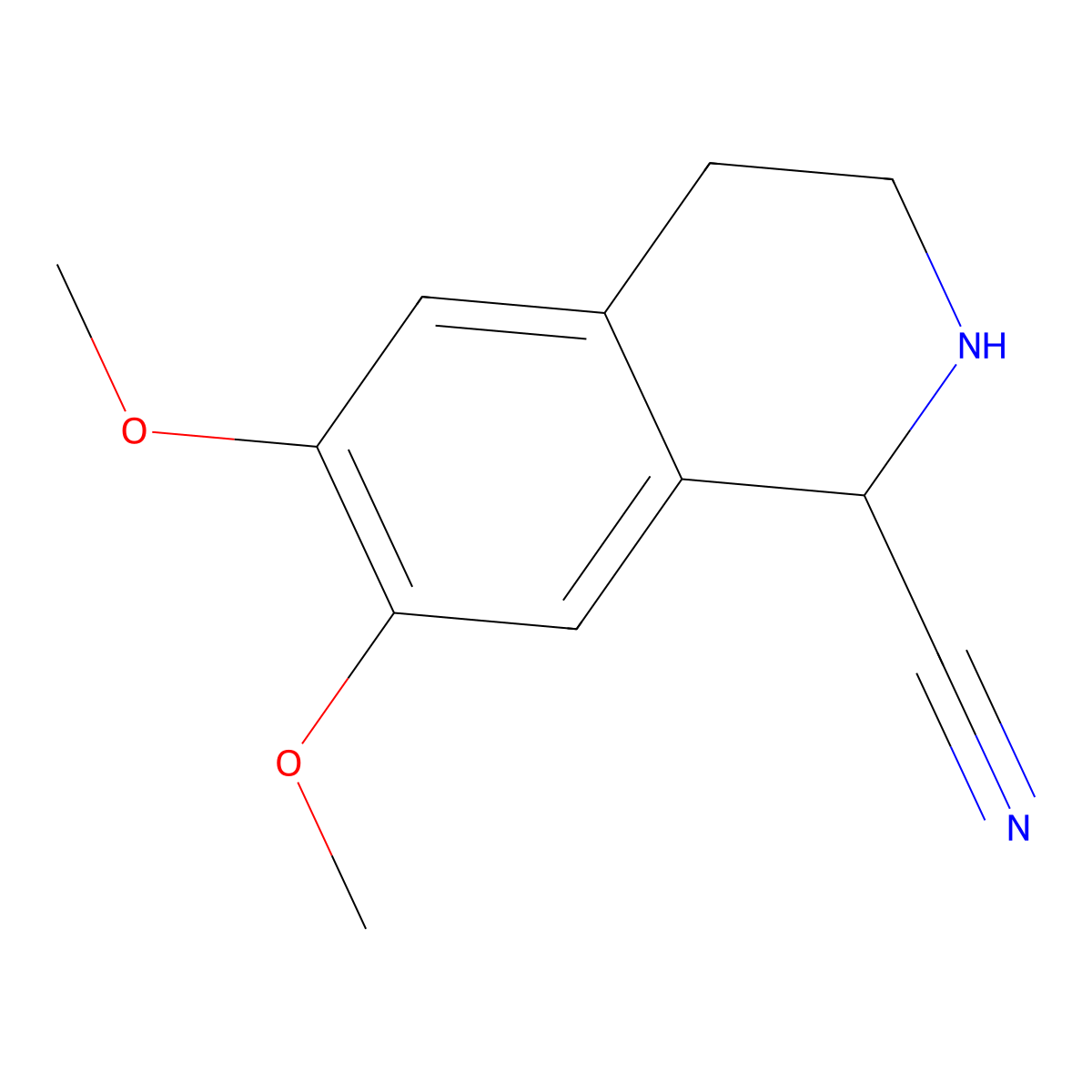 6,7-Dimethoxy-1,2,3,4-tetrahydroisoquinoline-1-carbonitrile molecular structure, CAS 1210-57-7