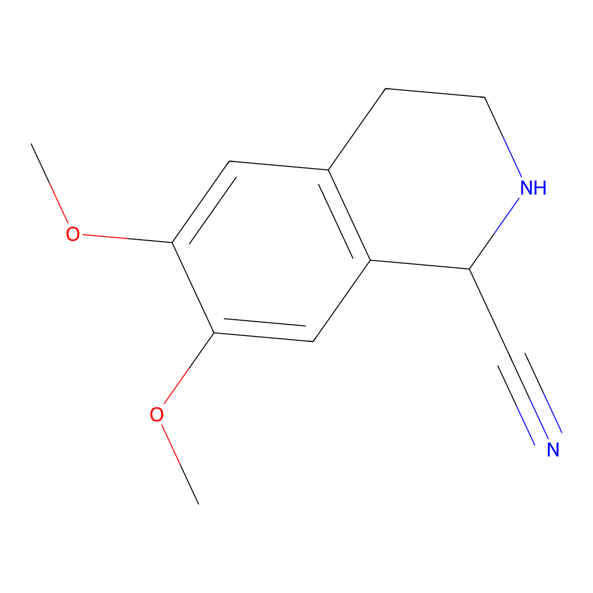 6,7-Dimethoxy-1,2,3,4-tetrahydroisoquinoline-1-carbonitrile molecular structure, CAS 1210-57-7