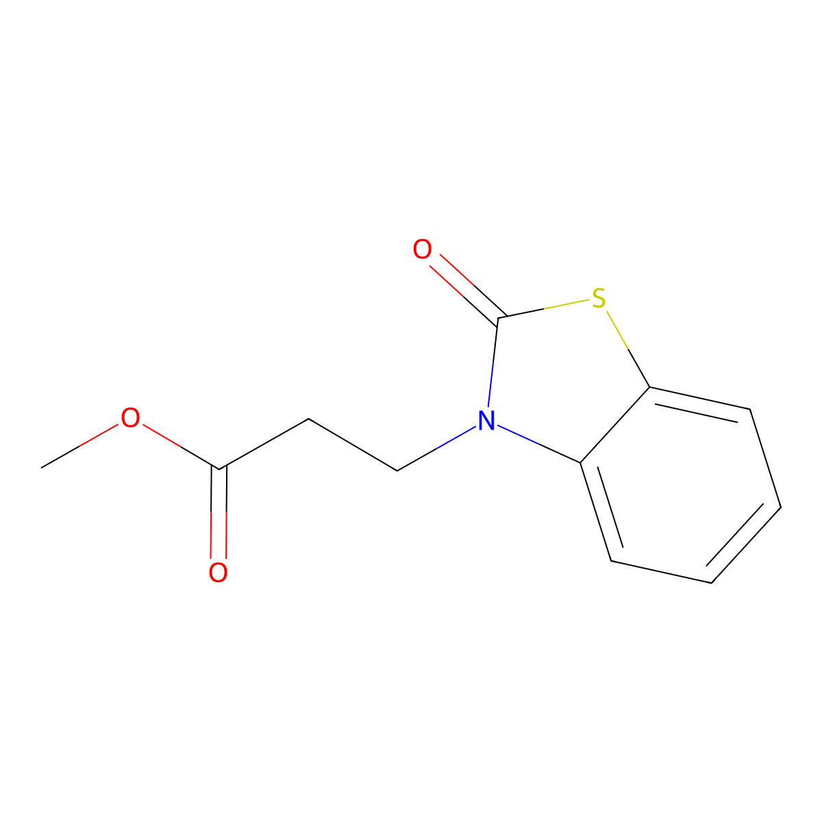 methyl 3-(2-oxo-1,3-benzothiazol-3(2H)-yl)propanoate molecular structure, CAS 1210-63-5