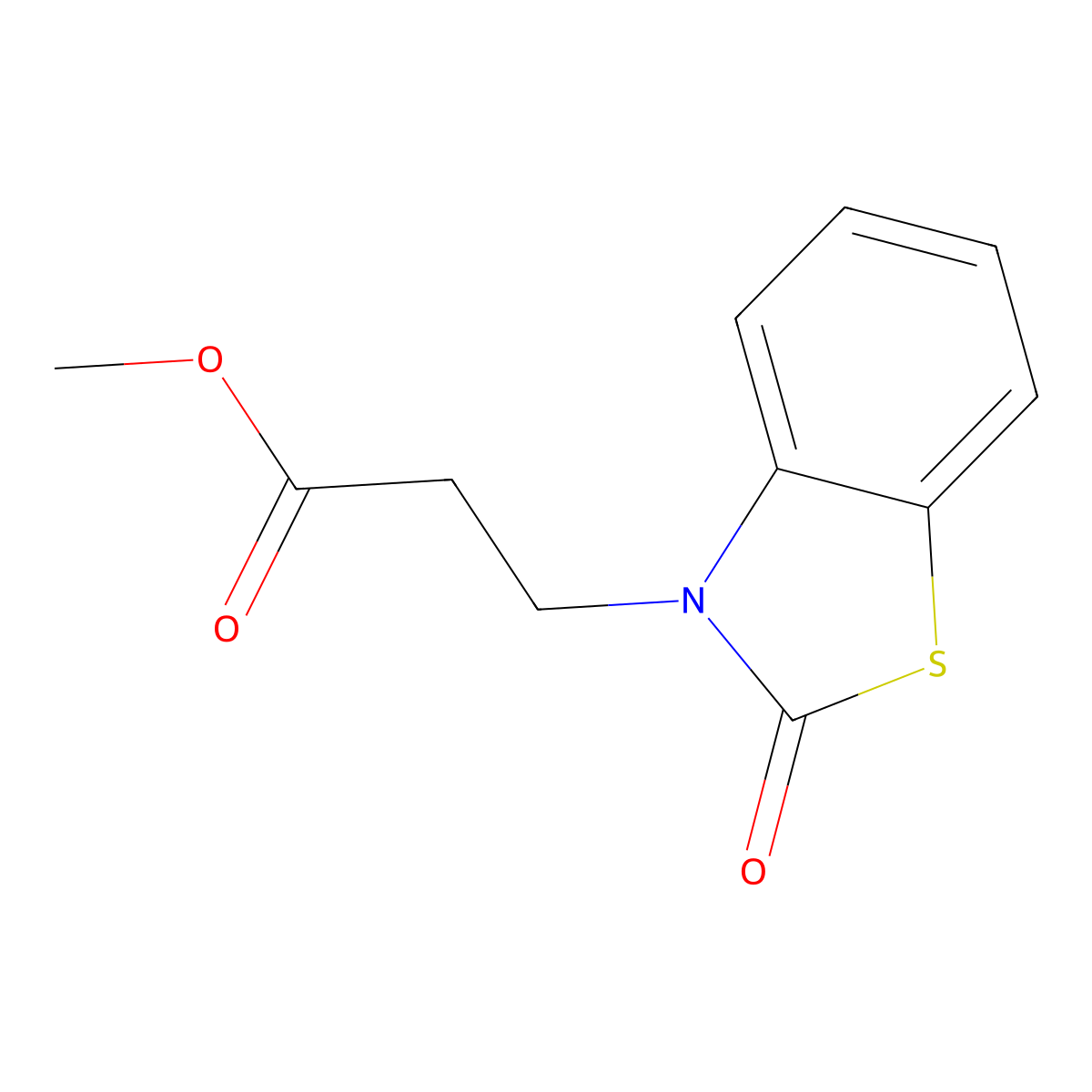 methyl 3-(2-oxo-1,3-benzothiazol-3(2H)-yl)propanoate molecular structure, CAS 1210-63-5