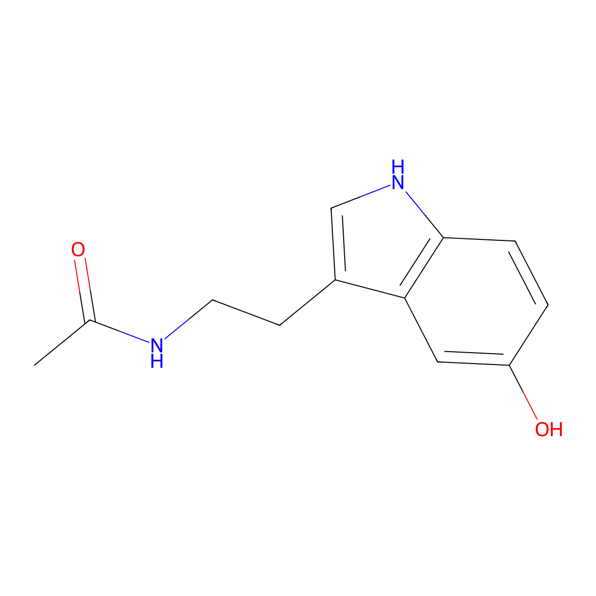 N-Acetylserotonin molecular structure, CAS 1210-83-9