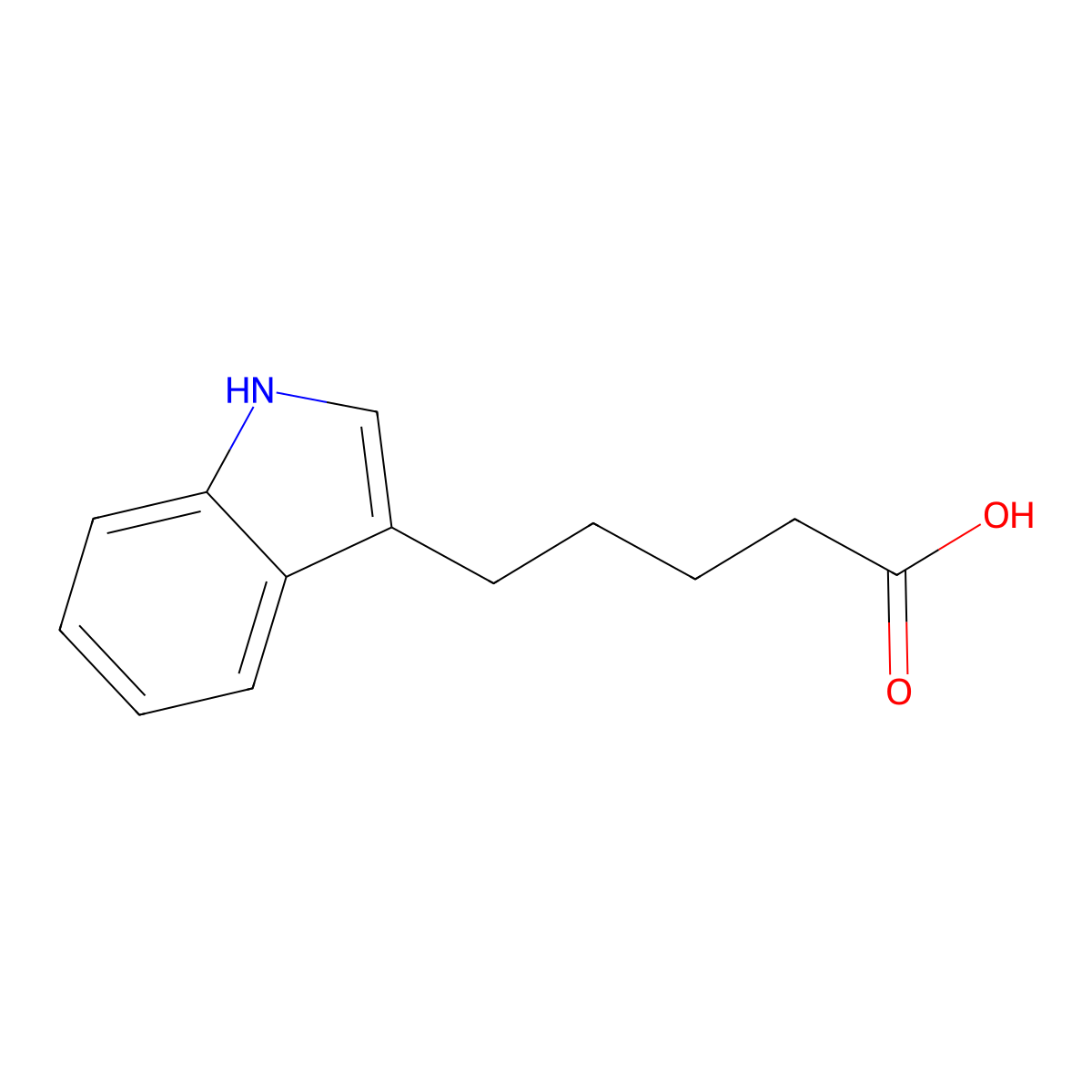 5-(1H-indol-3-yl)pentanoic acid molecular structure, CAS 1210-84-0