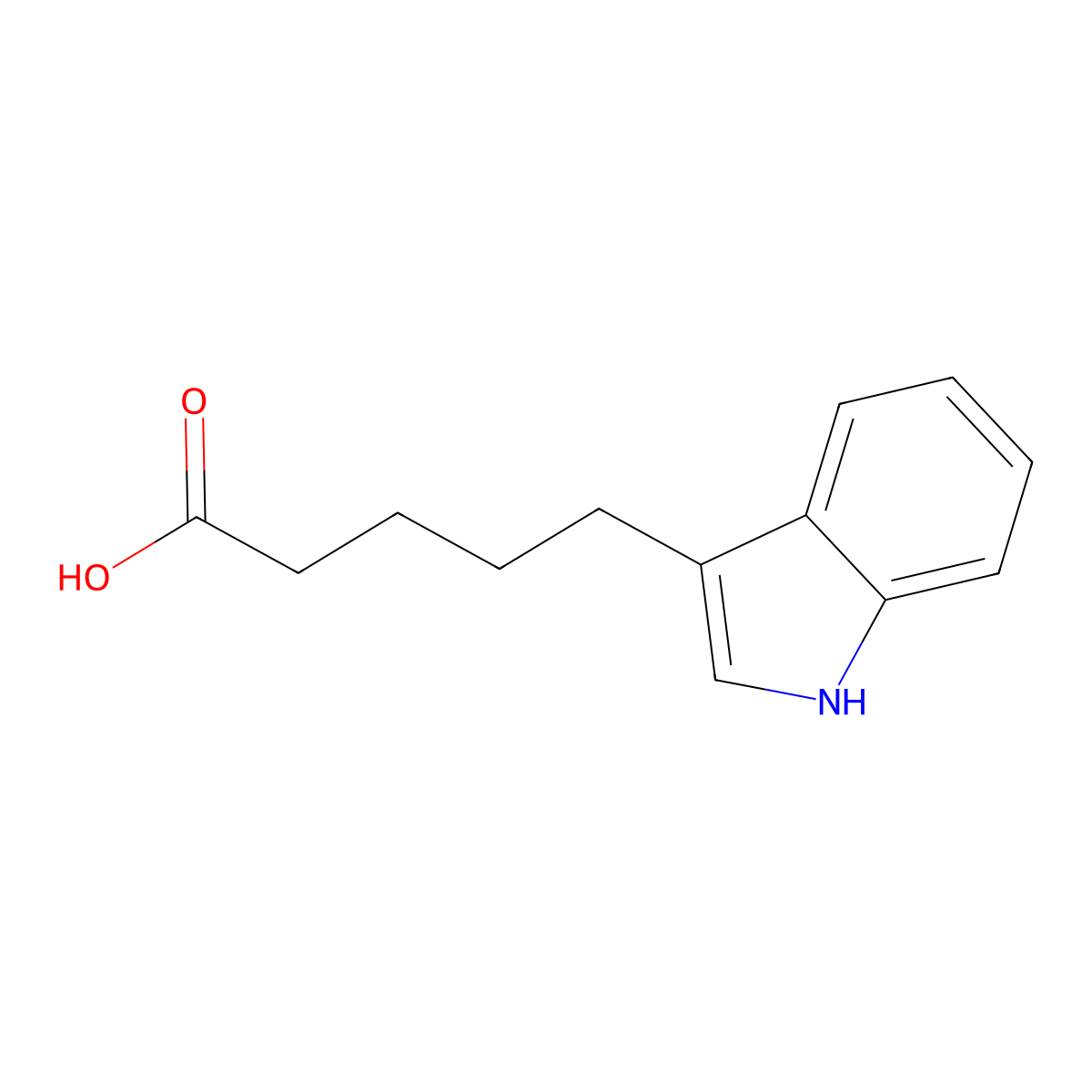 5-(1H-indol-3-yl)pentanoic acid molecular structure, CAS 1210-84-0