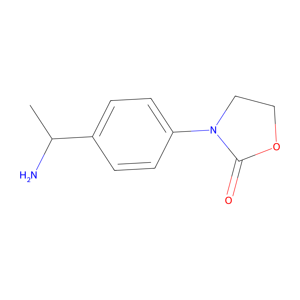 3-[4-(1-Aminoethyl)phenyl]-1,3-oxazolidin-2-one molecular structure, CAS 1210001-75-4