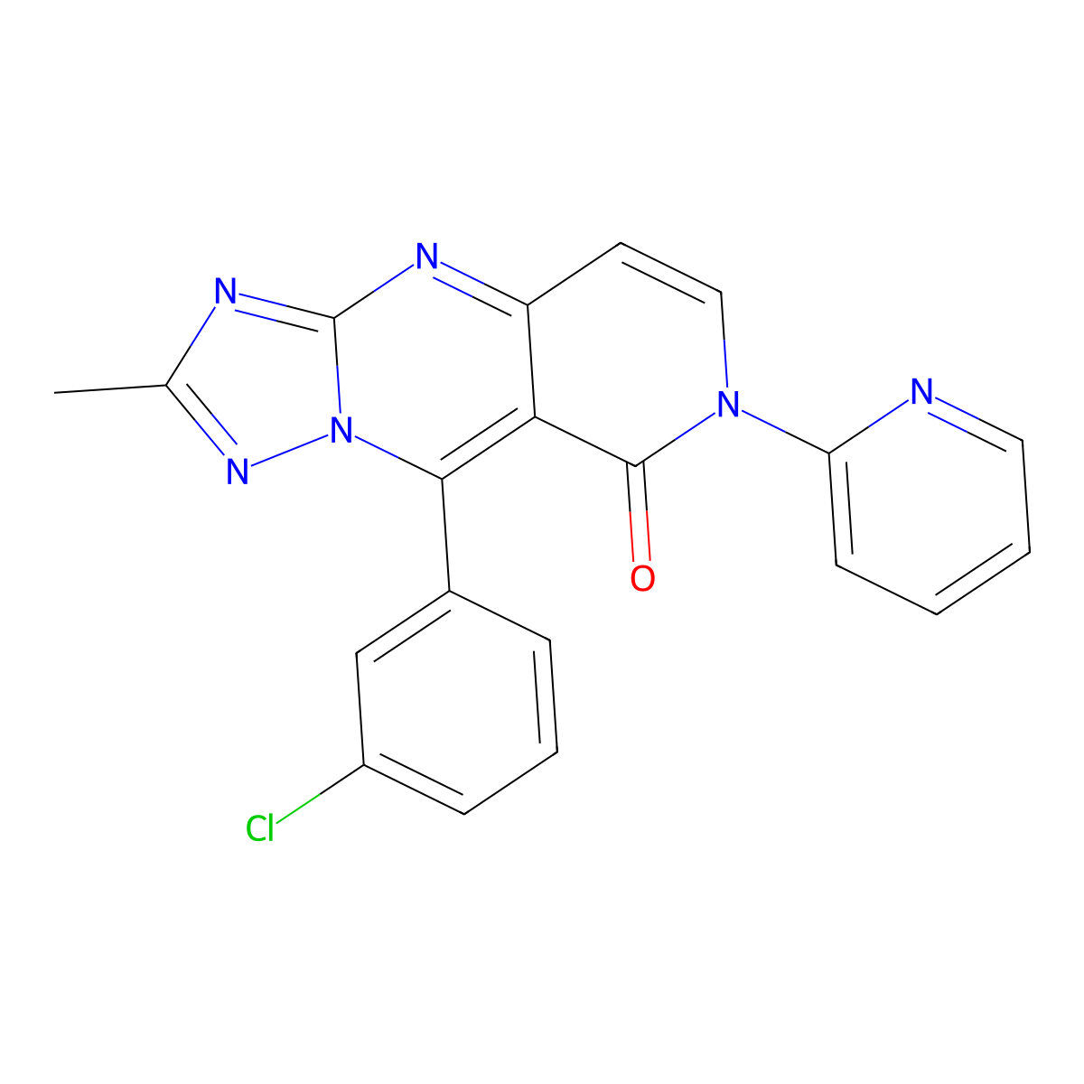 9-(3-chlorophenyl)-2-methyl-7-(2-pyridinyl)pyrido[4,3-d][1,2,4]triazolo[1,5-a]pyrimidin-8(7H)-one molecular structure, CAS 1210002-31-5