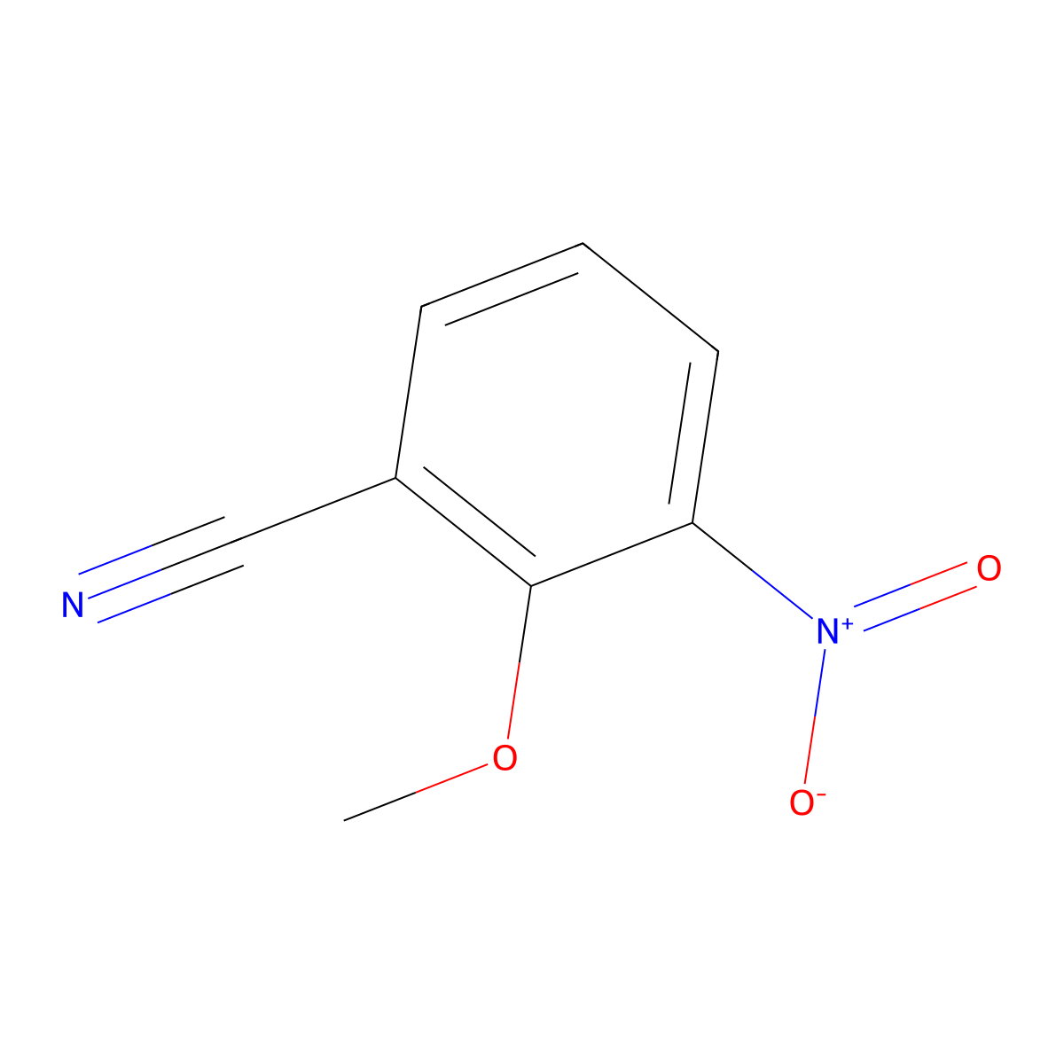 2-Methoxy-3-nitrobenzonitrile molecular structure, CAS 121001-06-7